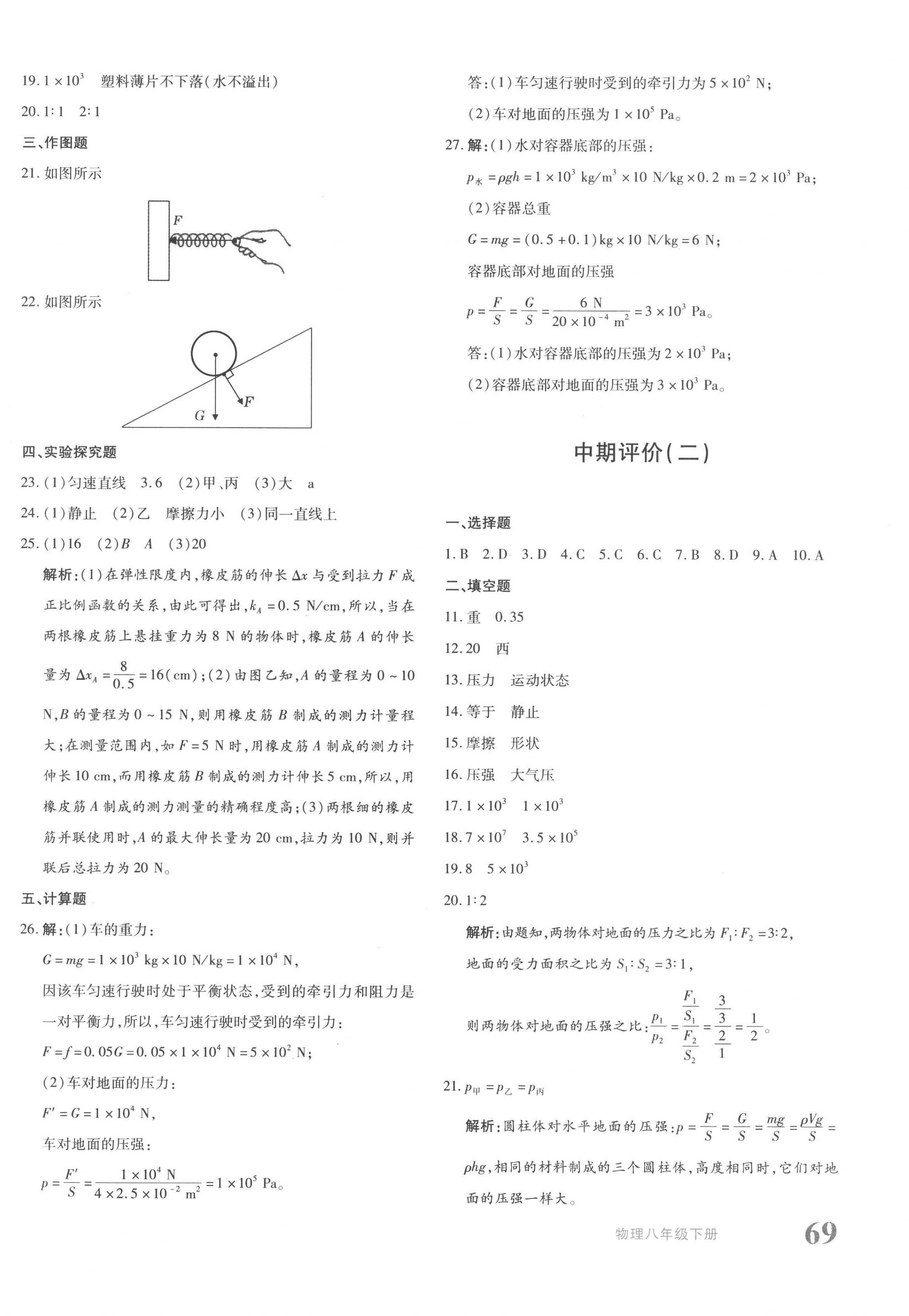 2023年優(yōu)學(xué)1+1評(píng)價(jià)與測(cè)試八年級(jí)物理下冊(cè)人教版 第6頁(yè)