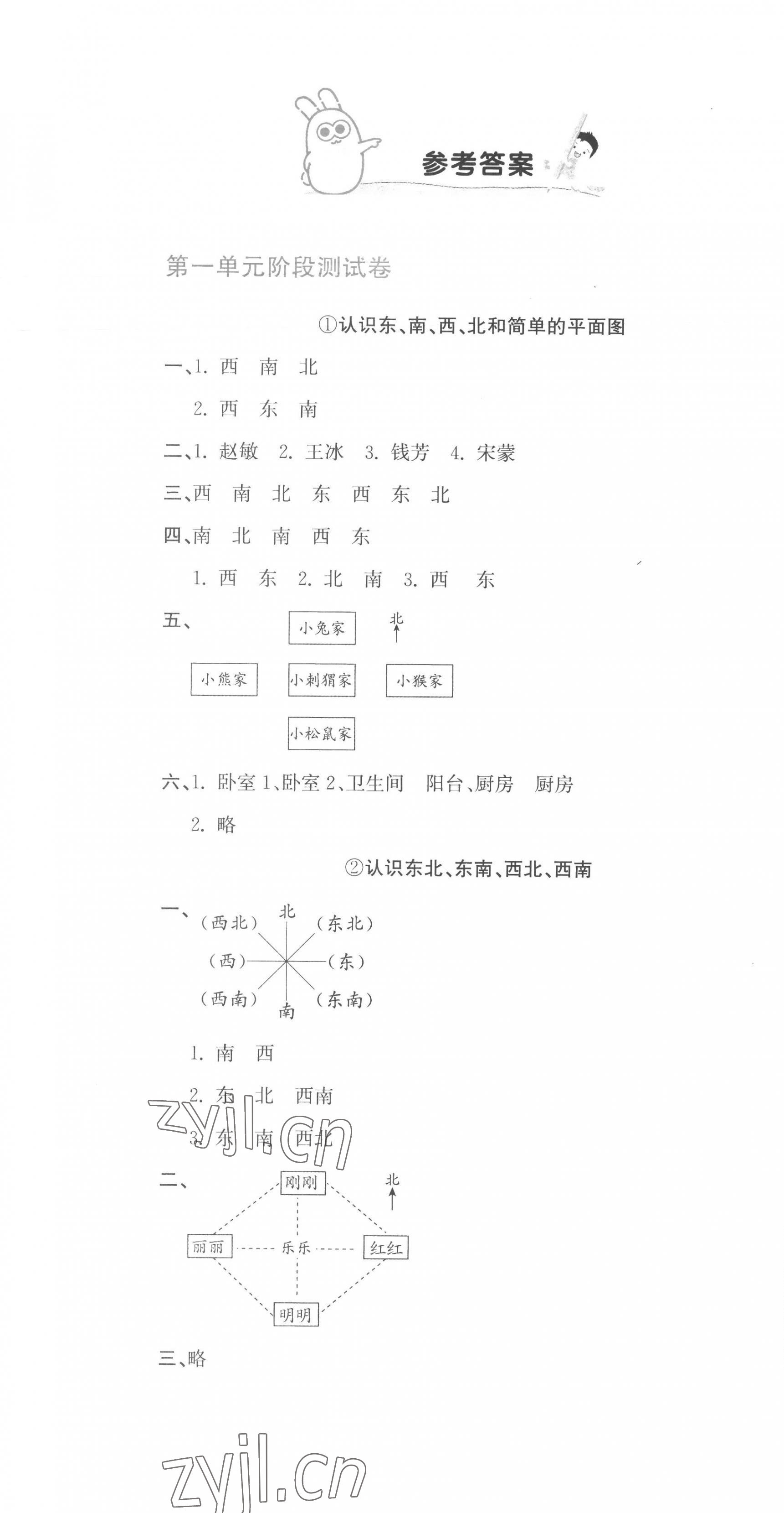 2023年新目标检测同步单元测试卷三年级数学下册人教版 第1页