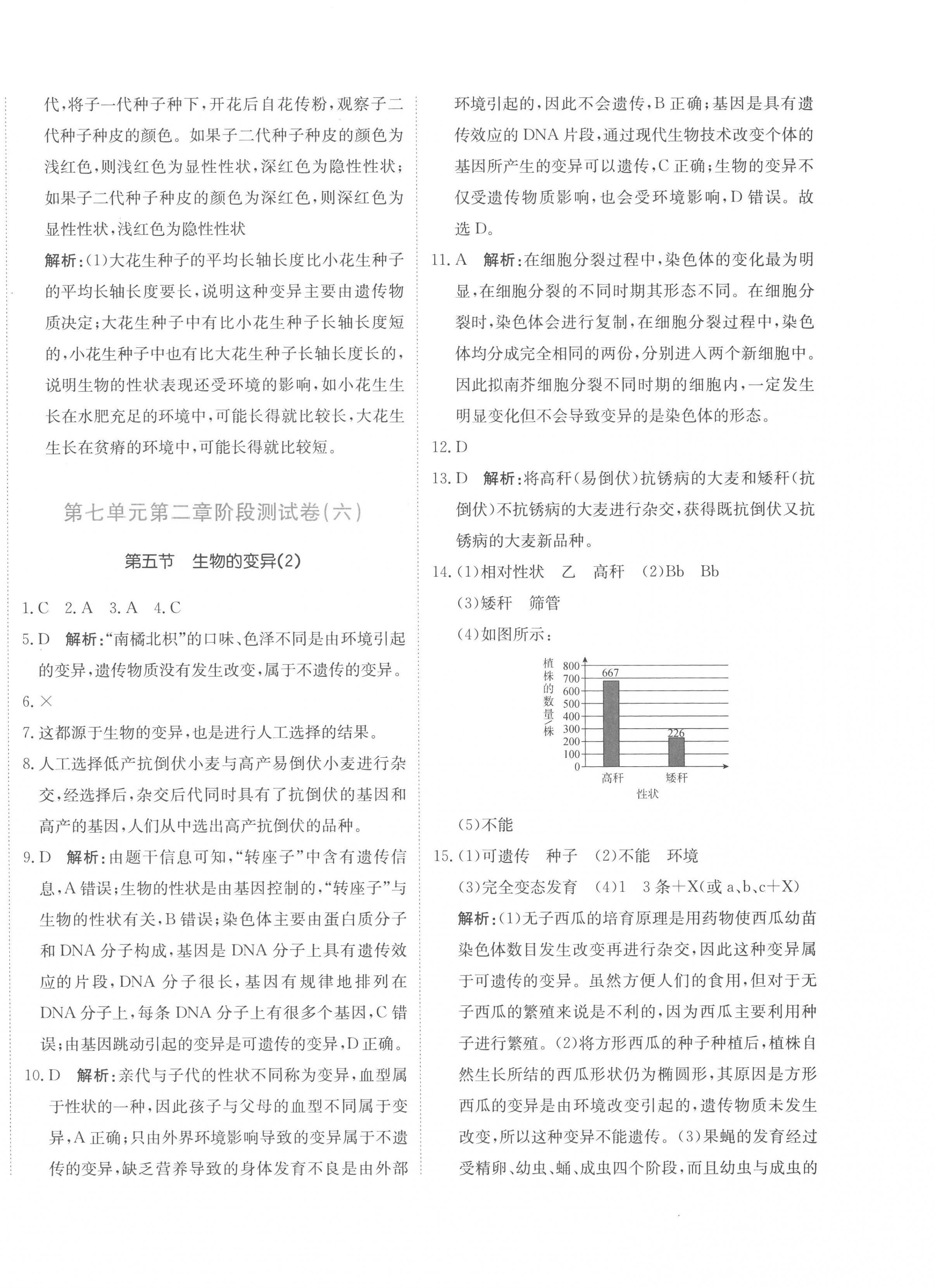 2023年新目標(biāo)檢測同步單元測試卷八年級生物下冊人教版 第8頁