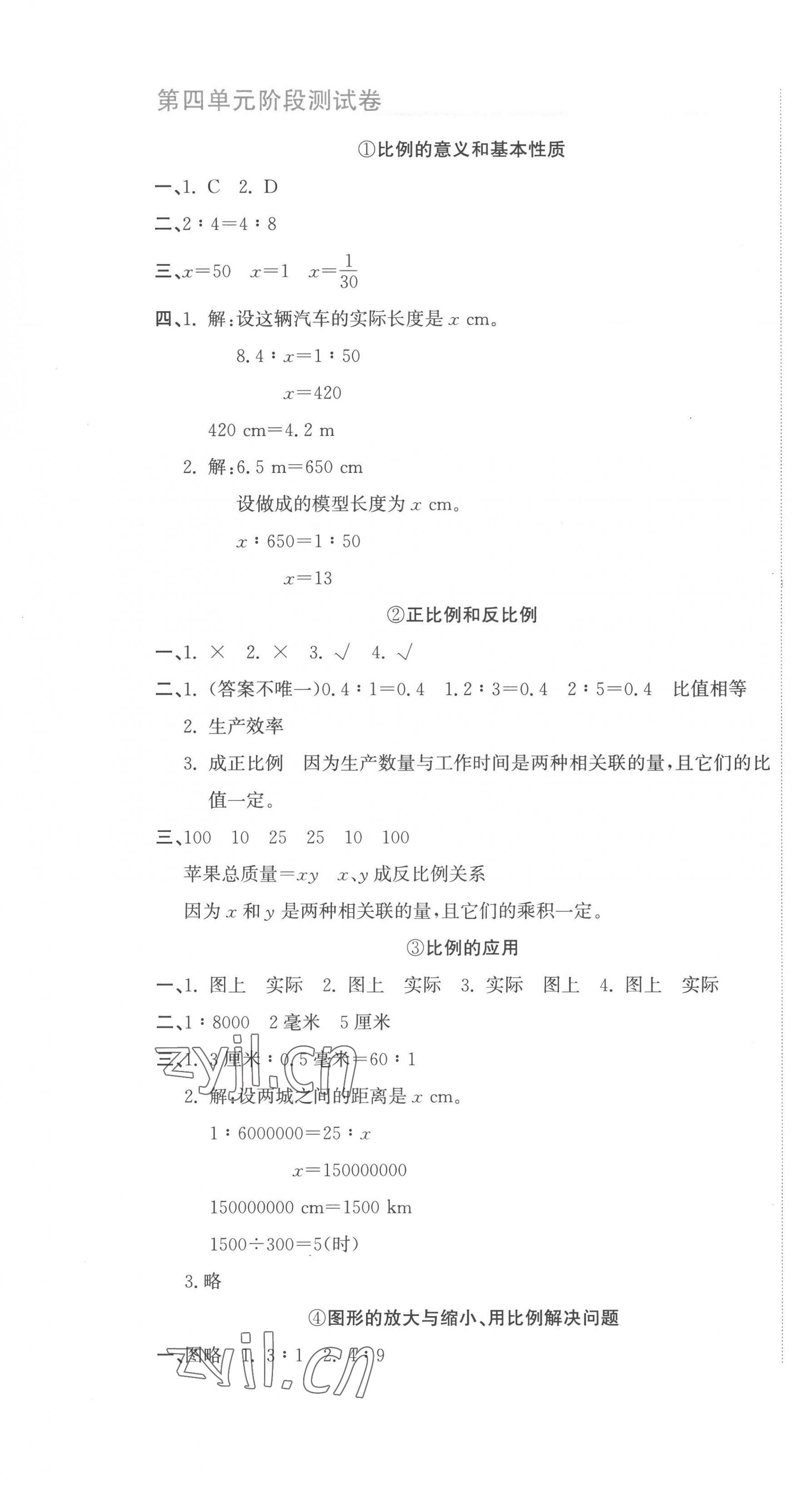 2023年新目标检测同步单元测试卷六年级数学下册人教版 第7页