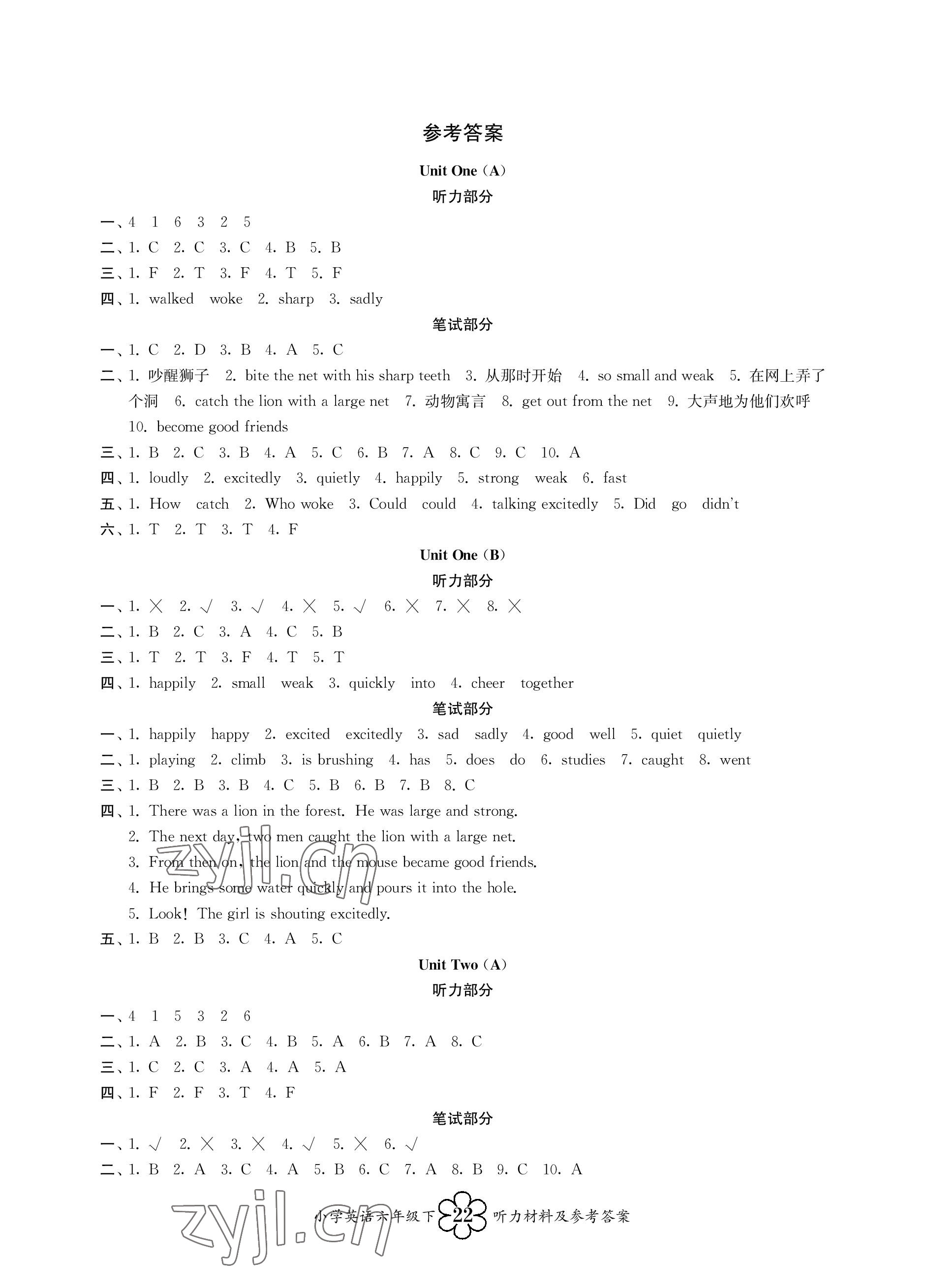 2023年導(dǎo)學(xué)優(yōu)道六年級英語下冊譯林版 參考答案第1頁