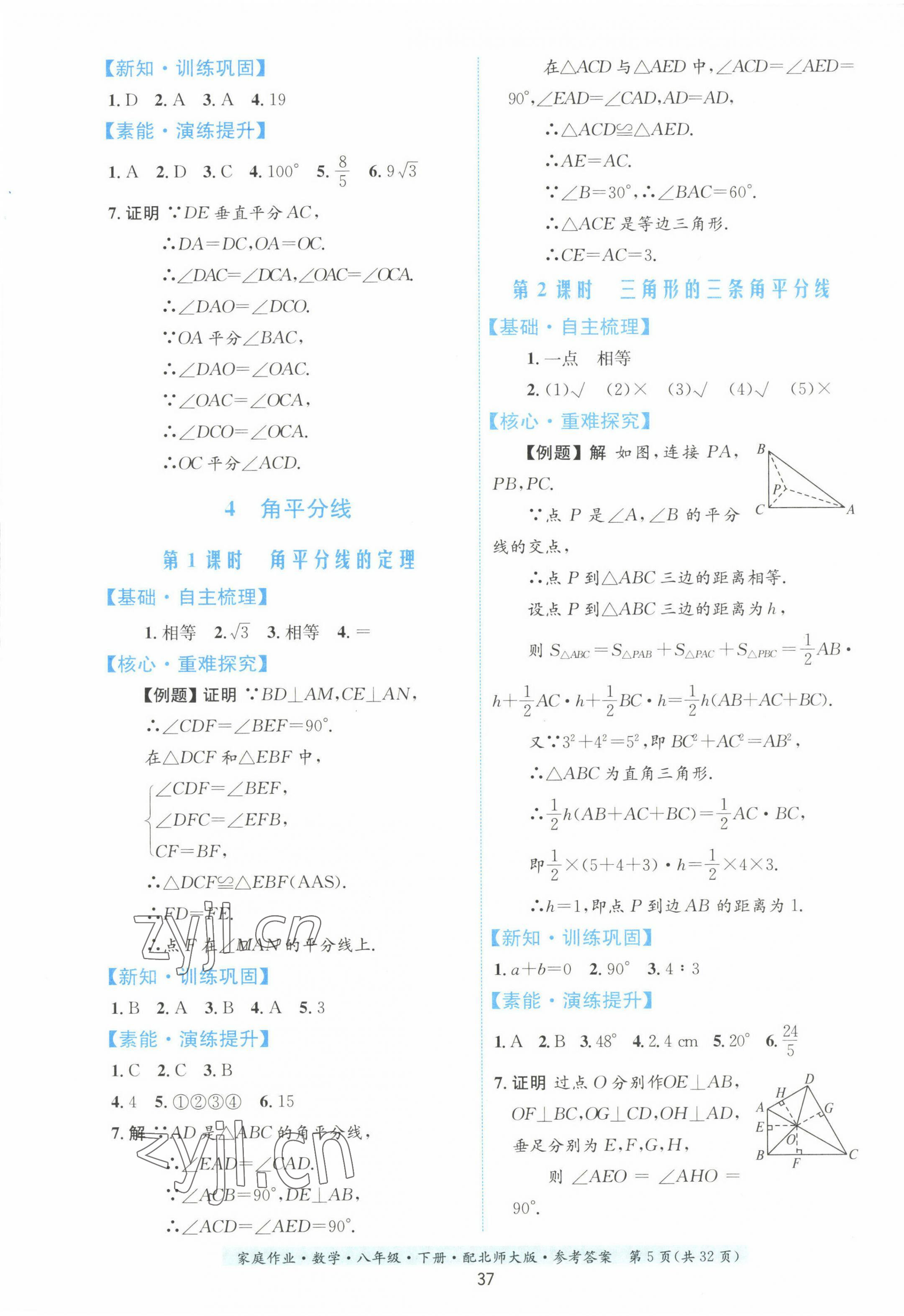 2023年家庭作业八年级数学下册北师大版 第5页