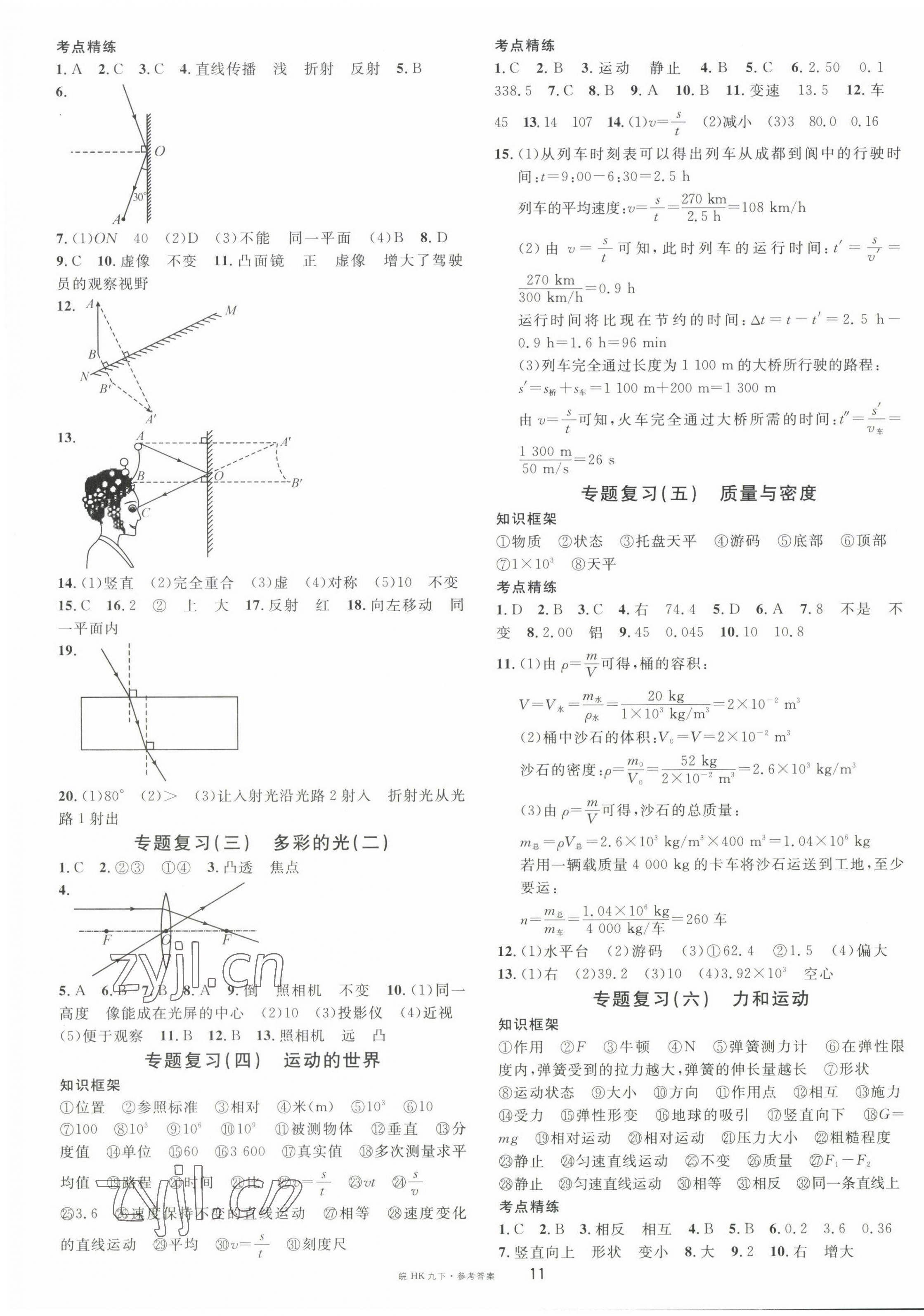 2023年名校課堂九年級物理下冊滬科版安徽專版 參考答案第3頁