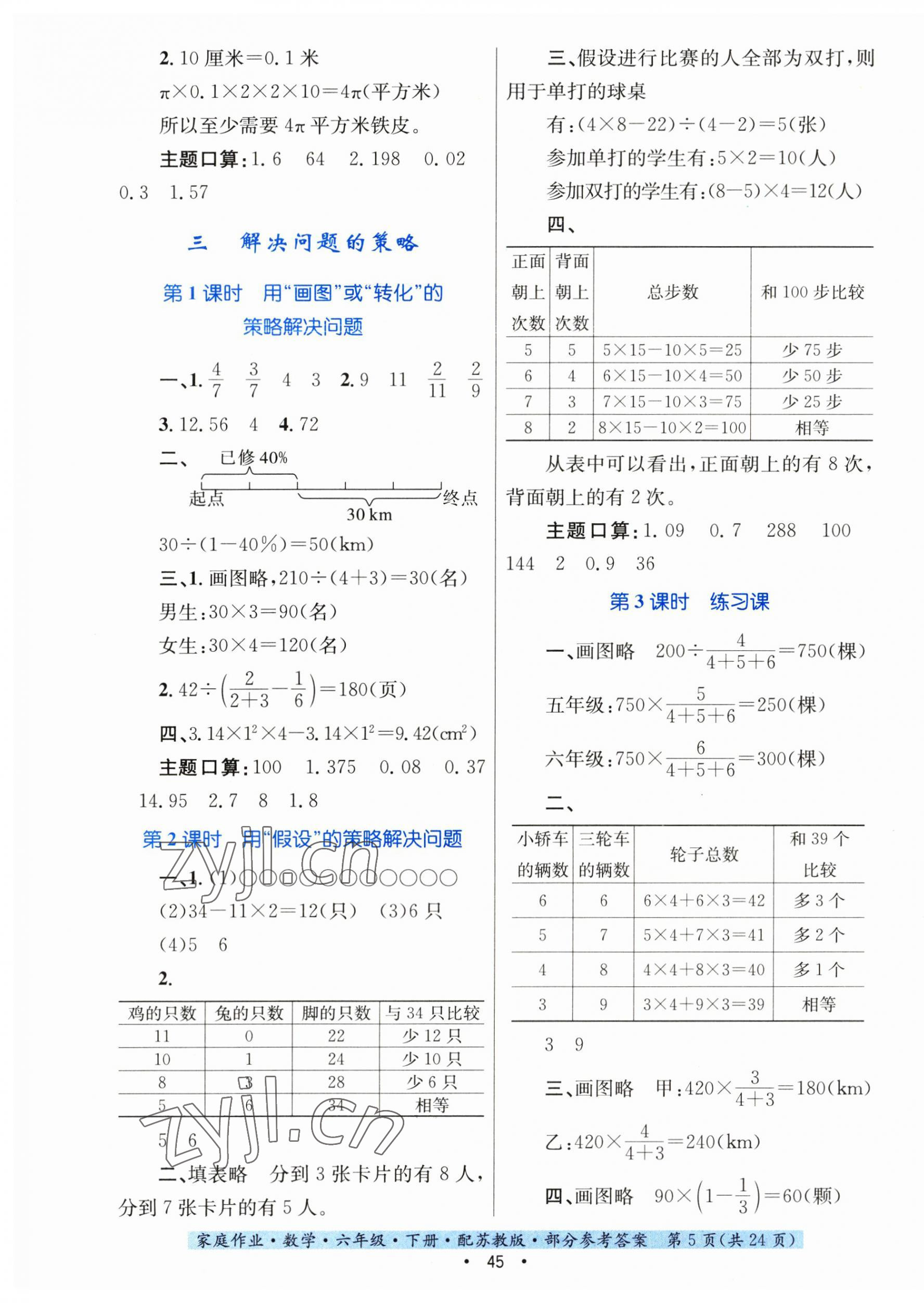 2023年家庭作業(yè)六年級(jí)數(shù)學(xué)下冊蘇教版 第5頁