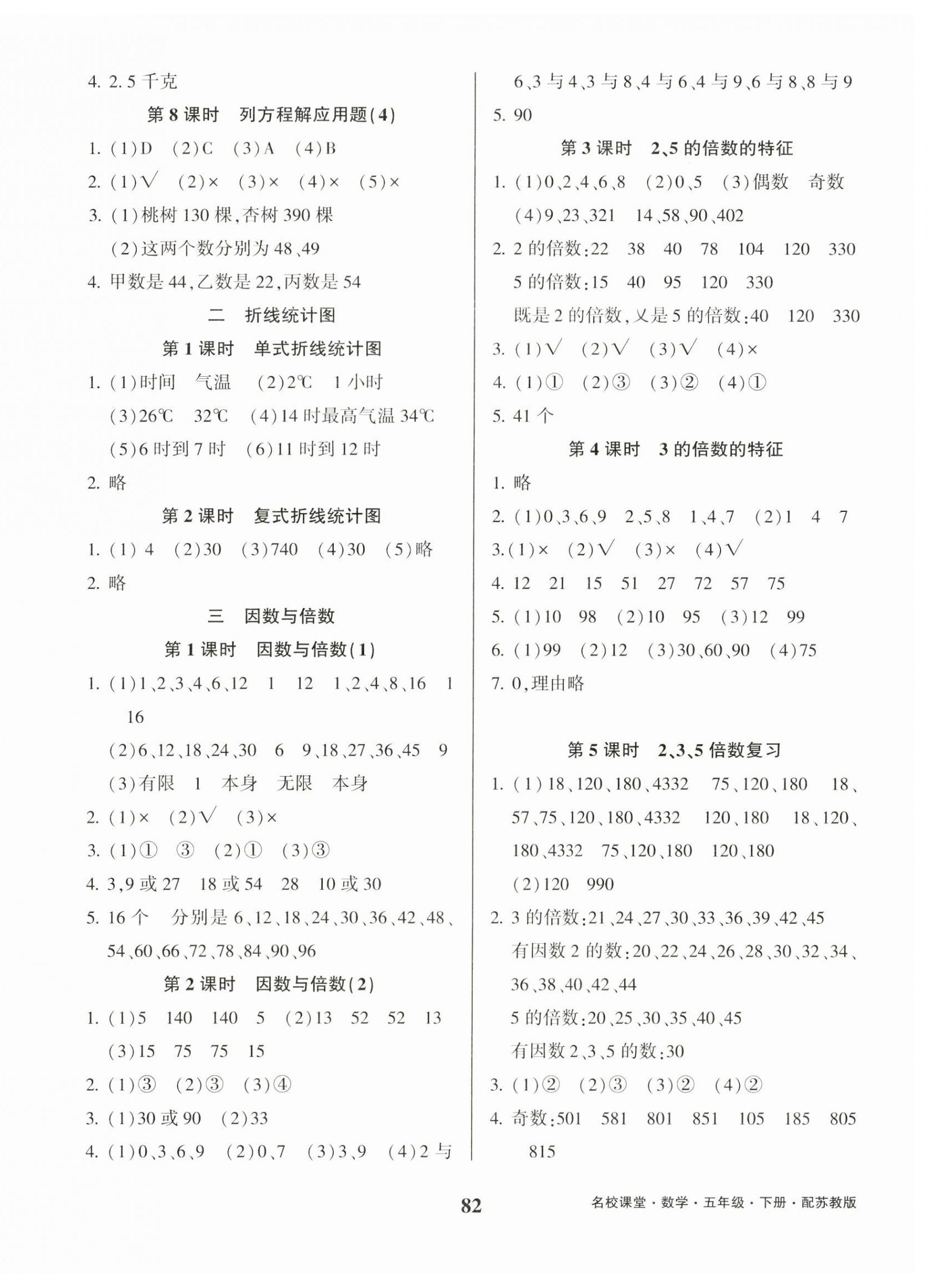 2023年名校課堂貴州人民出版社五年級數(shù)學(xué)下冊蘇教版 參考答案第2頁