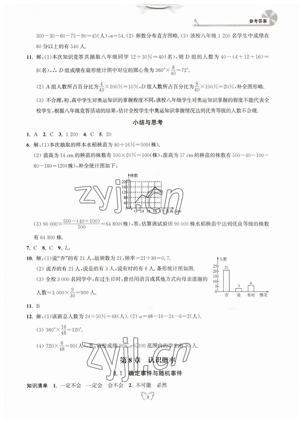 2023年創(chuàng)新課時作業(yè)本八年級數(shù)學(xué)下冊蘇科版 參考答案第3頁