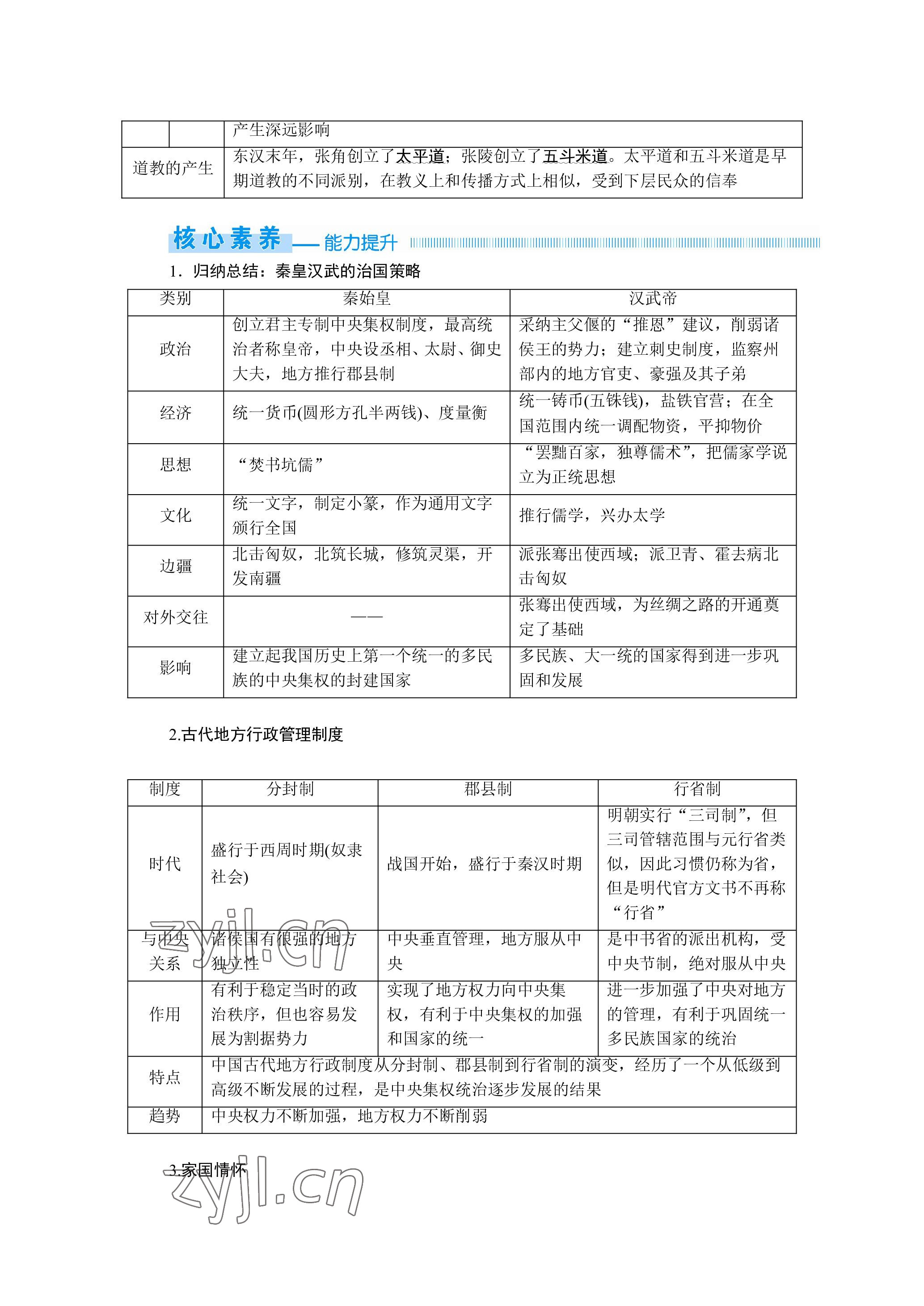 2023年晨光全优同步指导训练与检测历史 参考答案第22页