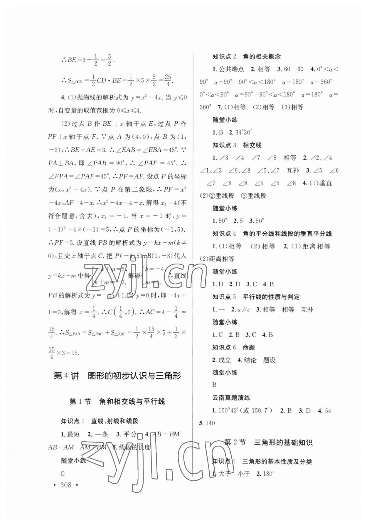 2023年云南省初中學(xué)業(yè)水平考試總復(fù)習(xí)及測(cè)試數(shù)學(xué) 參考答案第10頁(yè)