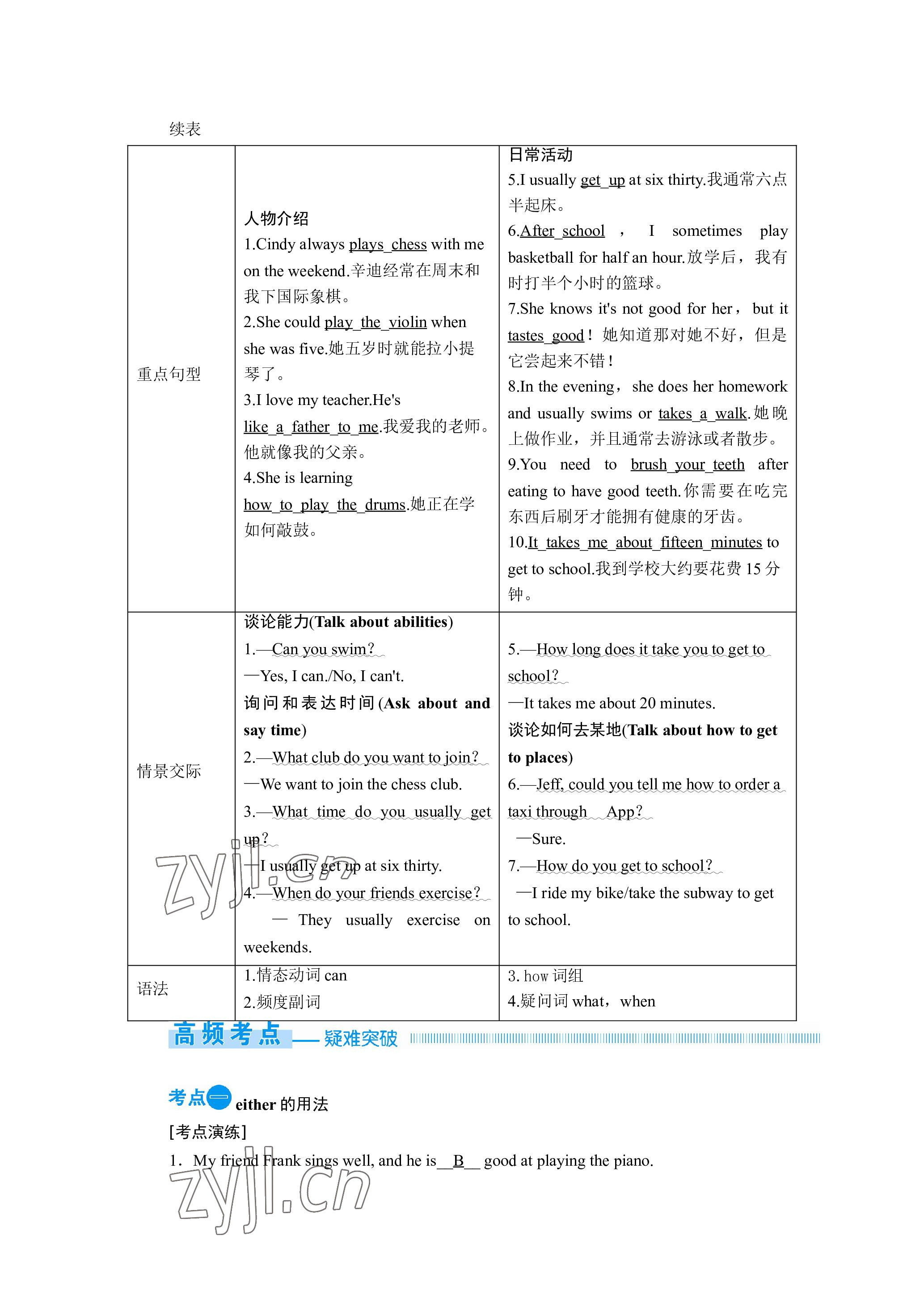 2023年晨光全优同步指导训练与检测英语 参考答案第38页