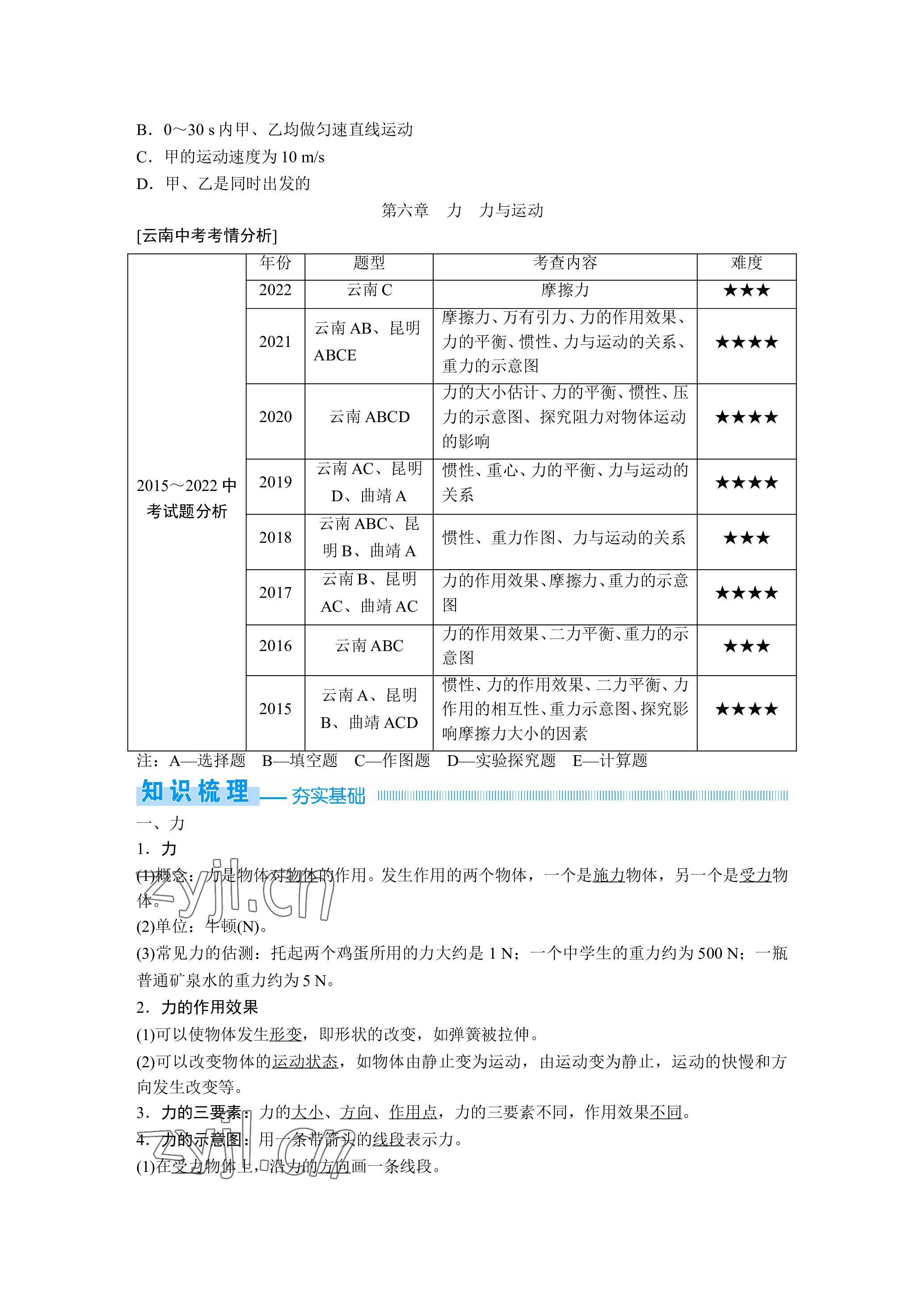 2023年晨光全优同步指导训练与检测物理 参考答案第41页