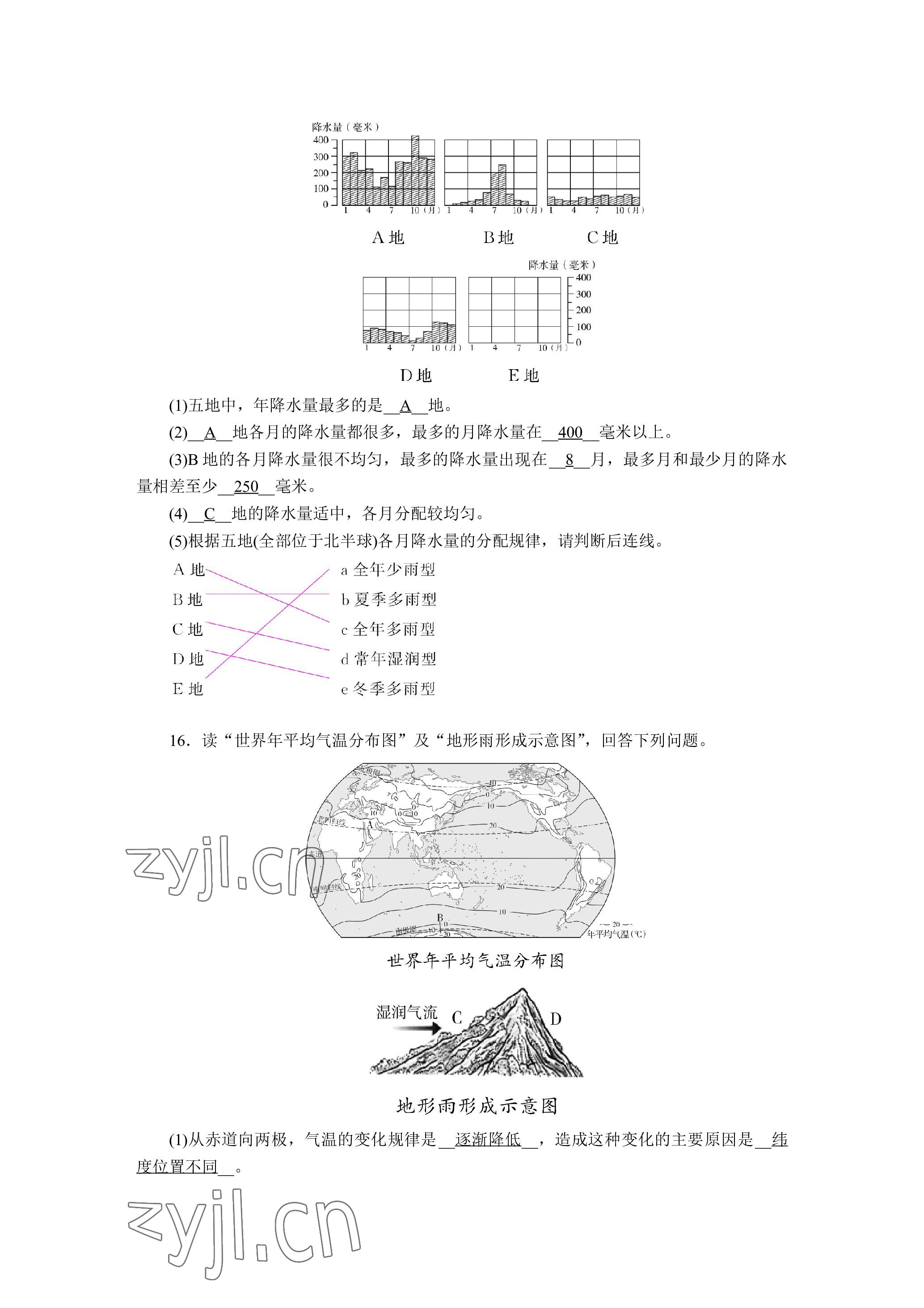 2023年晨光全優(yōu)同步指導訓練與檢測地理 參考答案第42頁