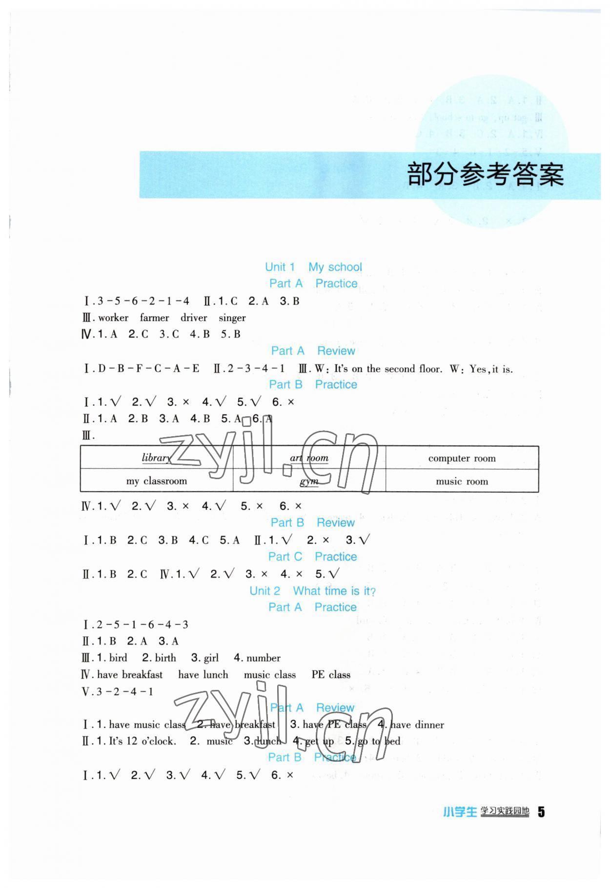 2023年小學生學習實踐園地四年級英語下冊人教版 第1頁