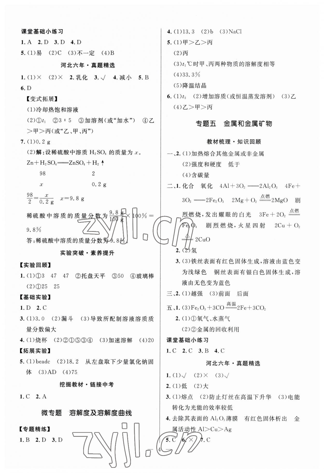 2023年夺冠百分百中考冲刺化学河北专版 第4页