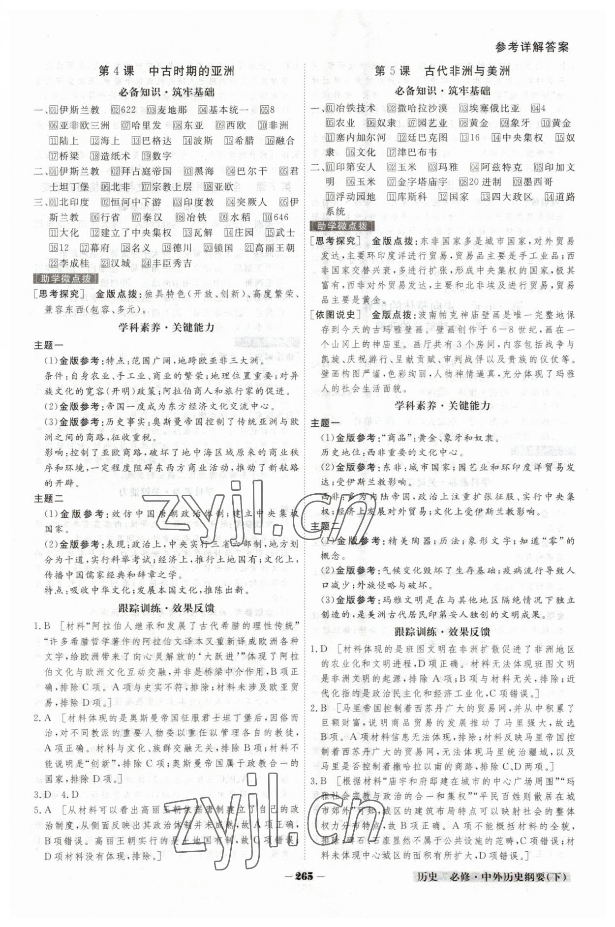 2023年金版教程高中新課程創(chuàng)新導(dǎo)學(xué)案高中歷史必修下冊(cè)人教版 參考答案第3頁(yè)