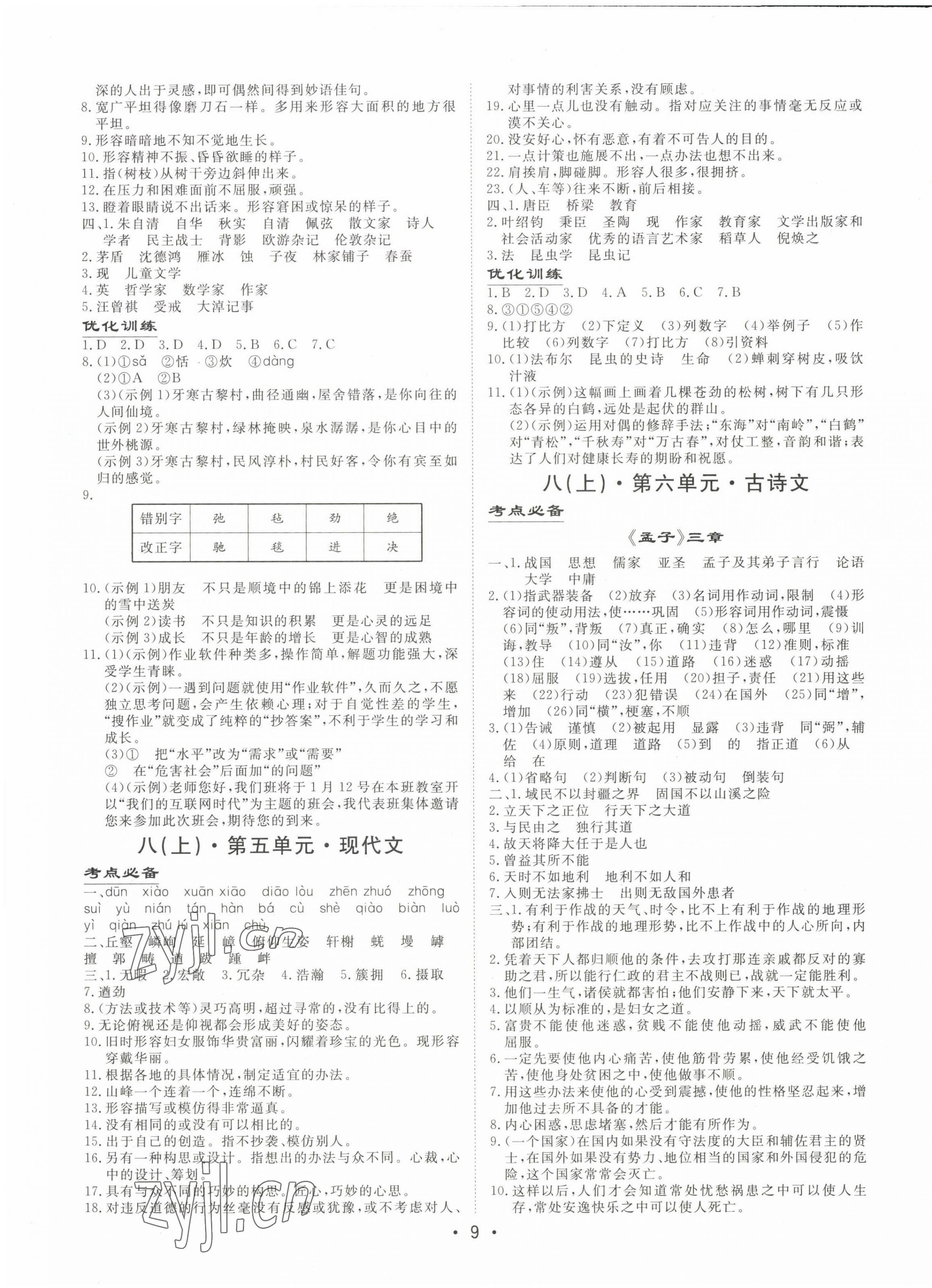 2023年大中考總復(fù)習(xí)語文內(nèi)蒙古專版 第9頁