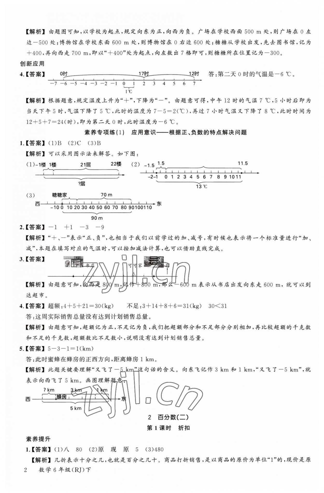 2023年素養(yǎng)天天練六年級(jí)數(shù)學(xué)下冊(cè)人教版 參考答案第2頁(yè)