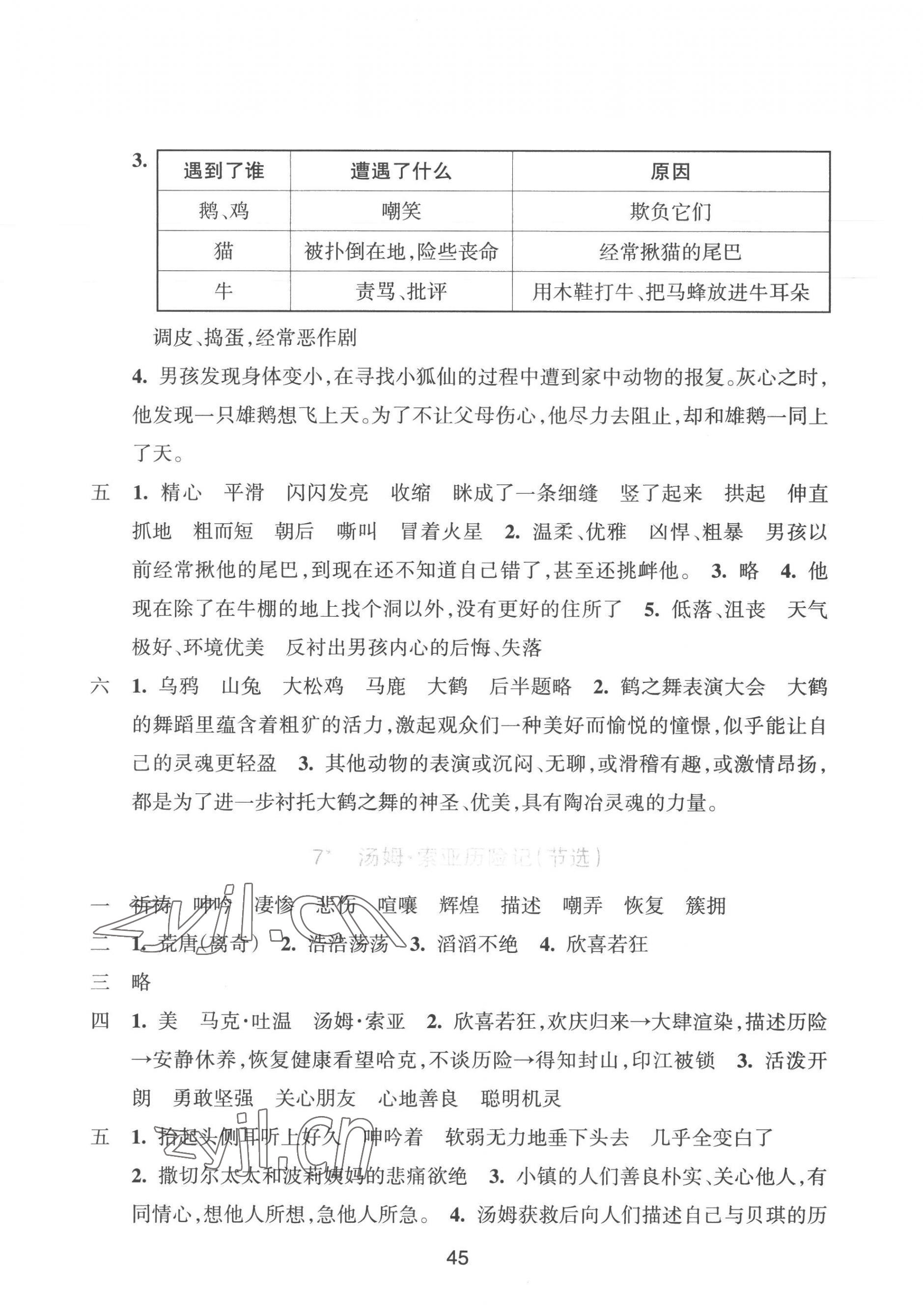 2023年預(yù)學(xué)與導(dǎo)學(xué)六年級(jí)語文下冊人教版 參考答案第5頁