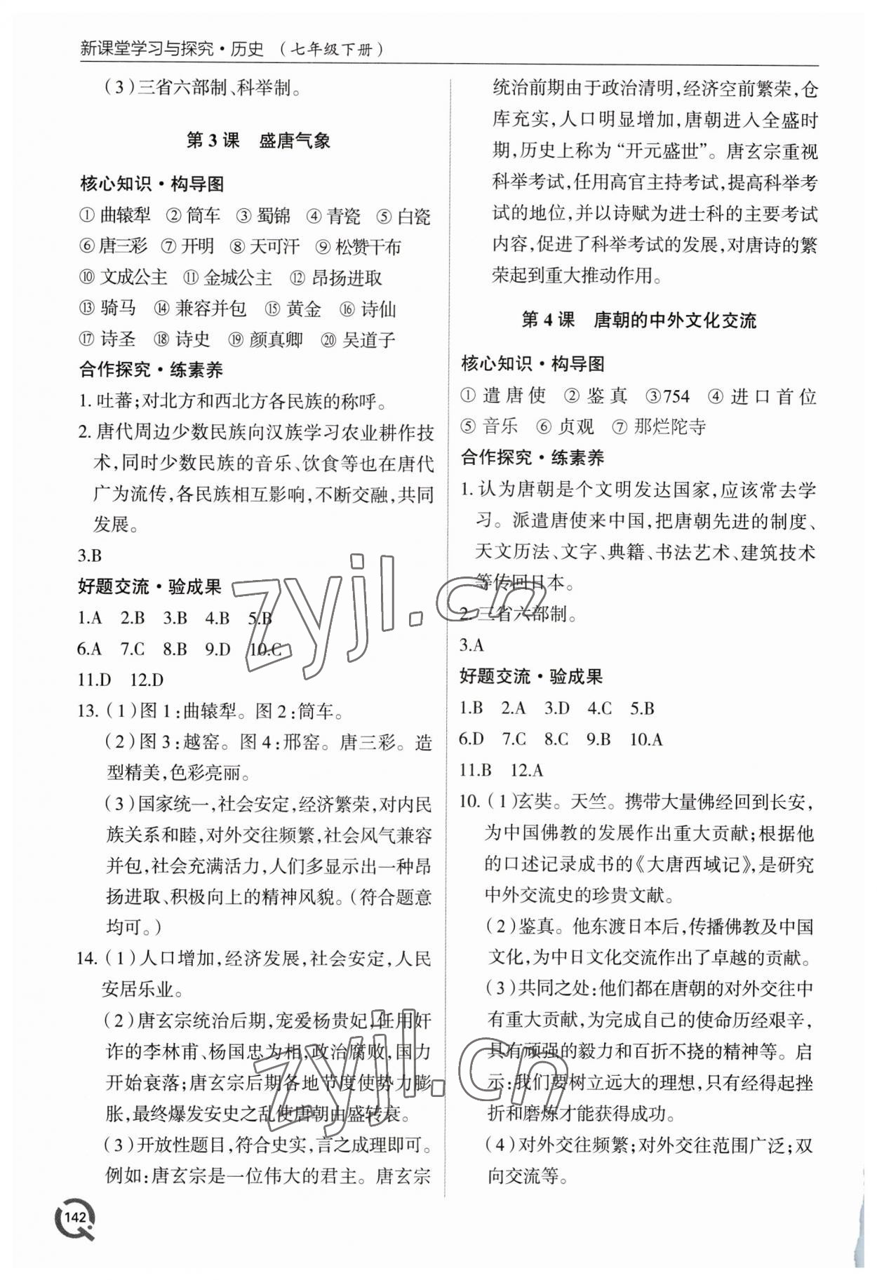 2023年新課堂學習與探究七年級歷史下冊人教版 第2頁