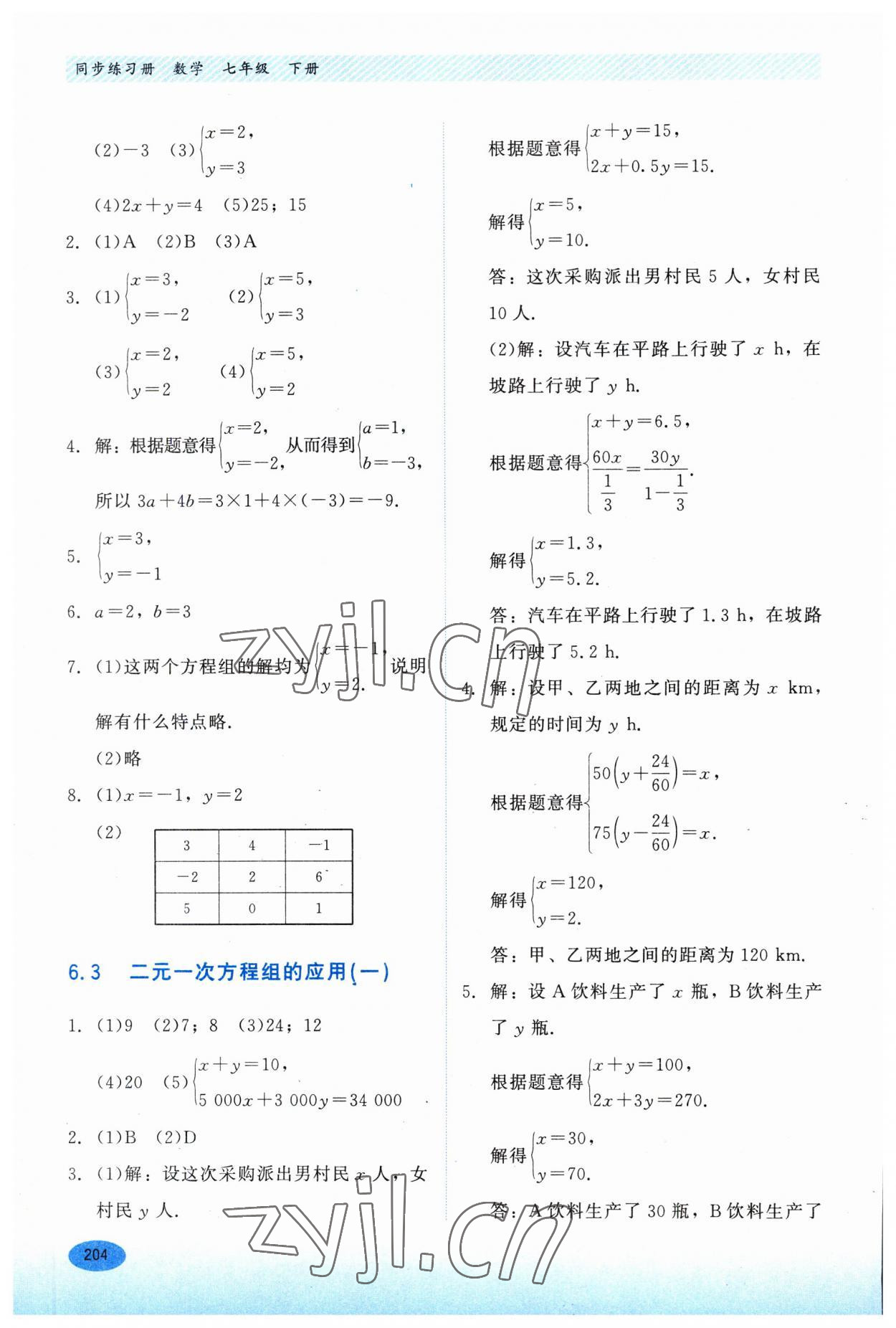 2023年同步練習(xí)冊河北教育出版社七年級數(shù)學(xué)下冊冀教版 第2頁