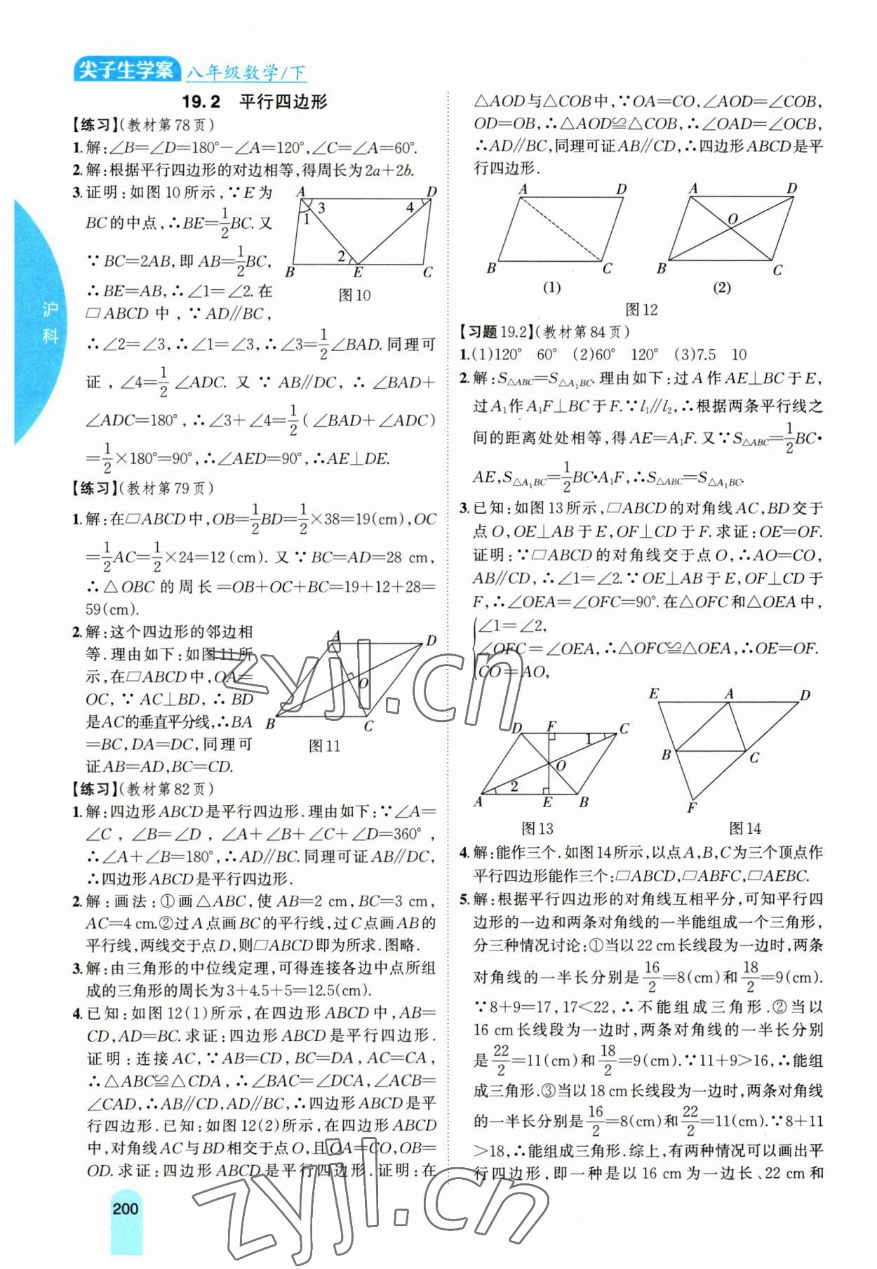 2023年尖子生學(xué)案八年級數(shù)學(xué)下冊滬科版 參考答案第13頁