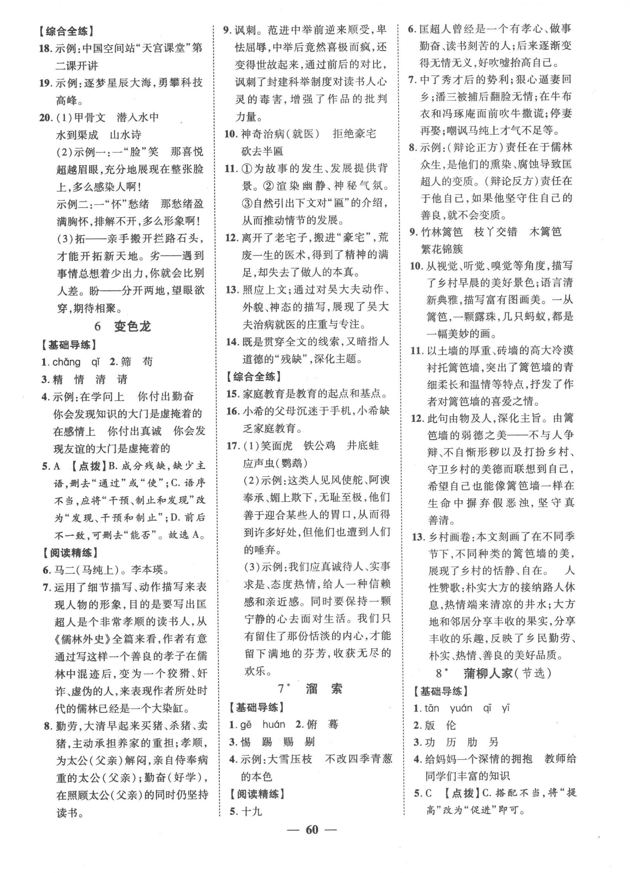 2023年本土教輔名校學(xué)案初中生輔導(dǎo)九年級語文下冊人教版荊州專版 第4頁