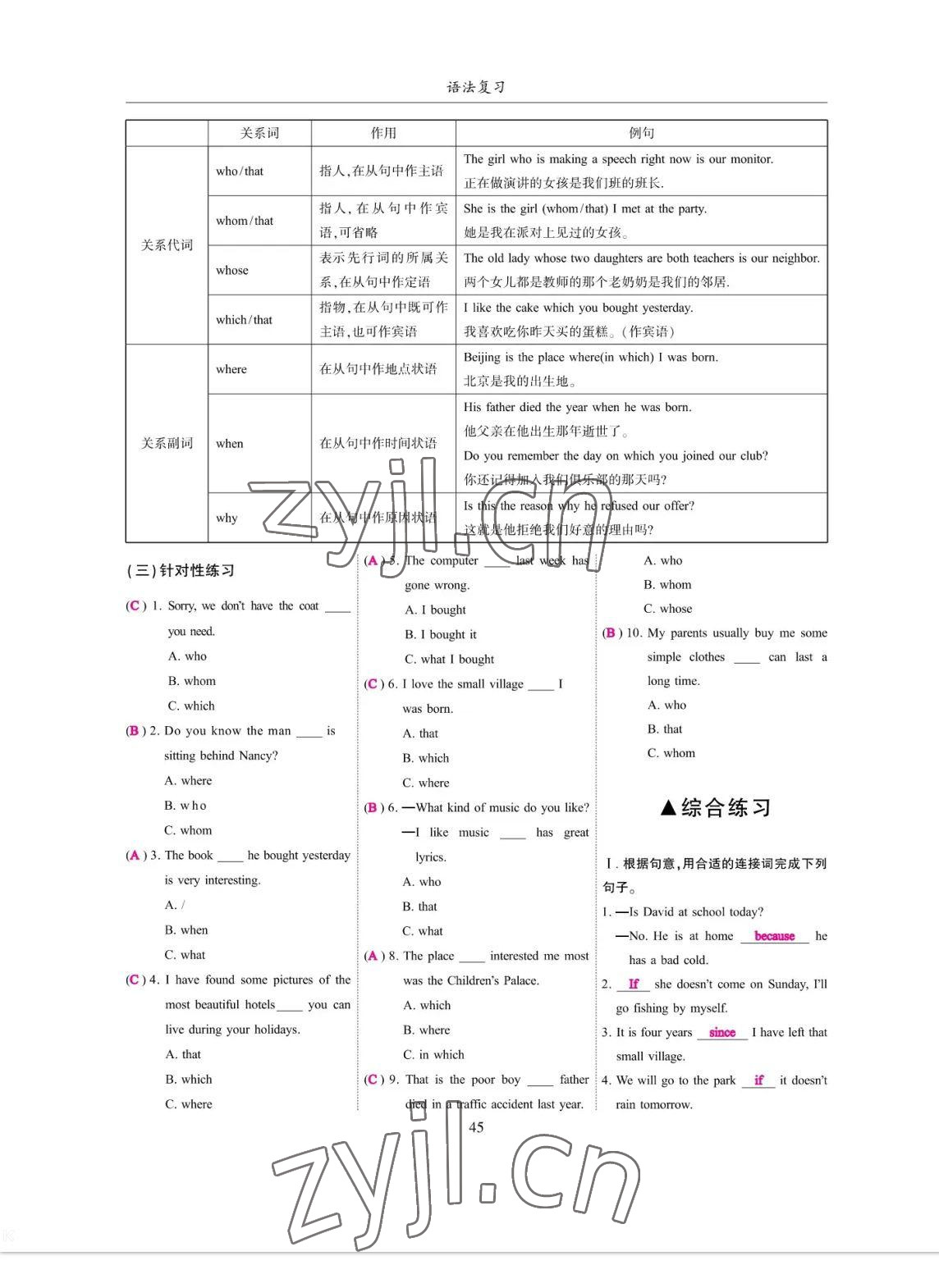2023年考拉起飛九年級英語全一冊人教版 參考答案第45頁