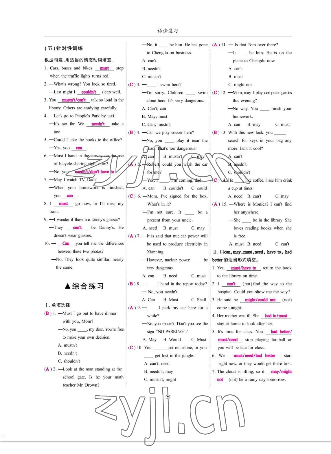 2023年考拉起飛九年級英語全一冊人教版 參考答案第25頁