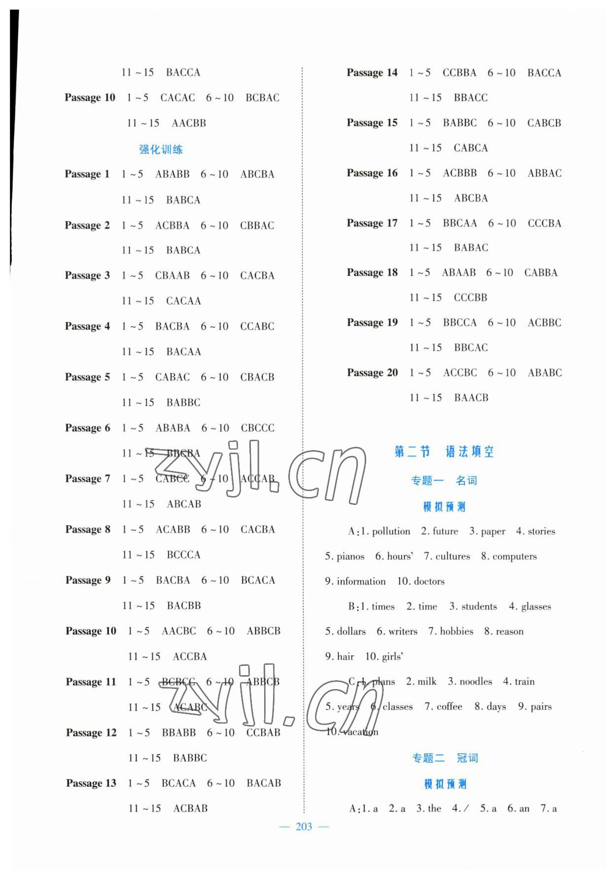 2023年新優(yōu)化設(shè)計初中總復(fù)習(xí)英語 參考答案第3頁