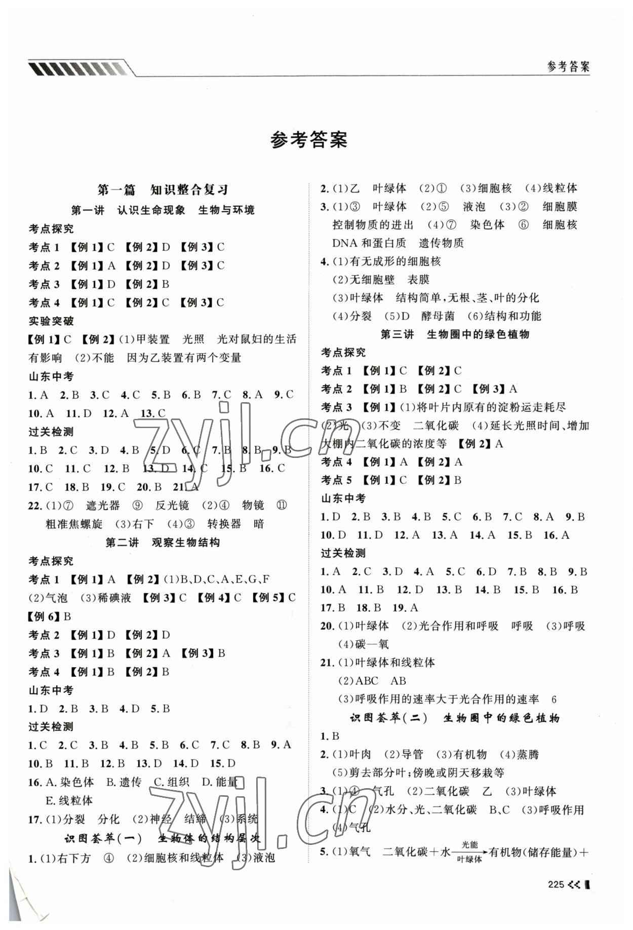 2023年初中總復習手冊山東人民出版社生物濟南版 第1頁