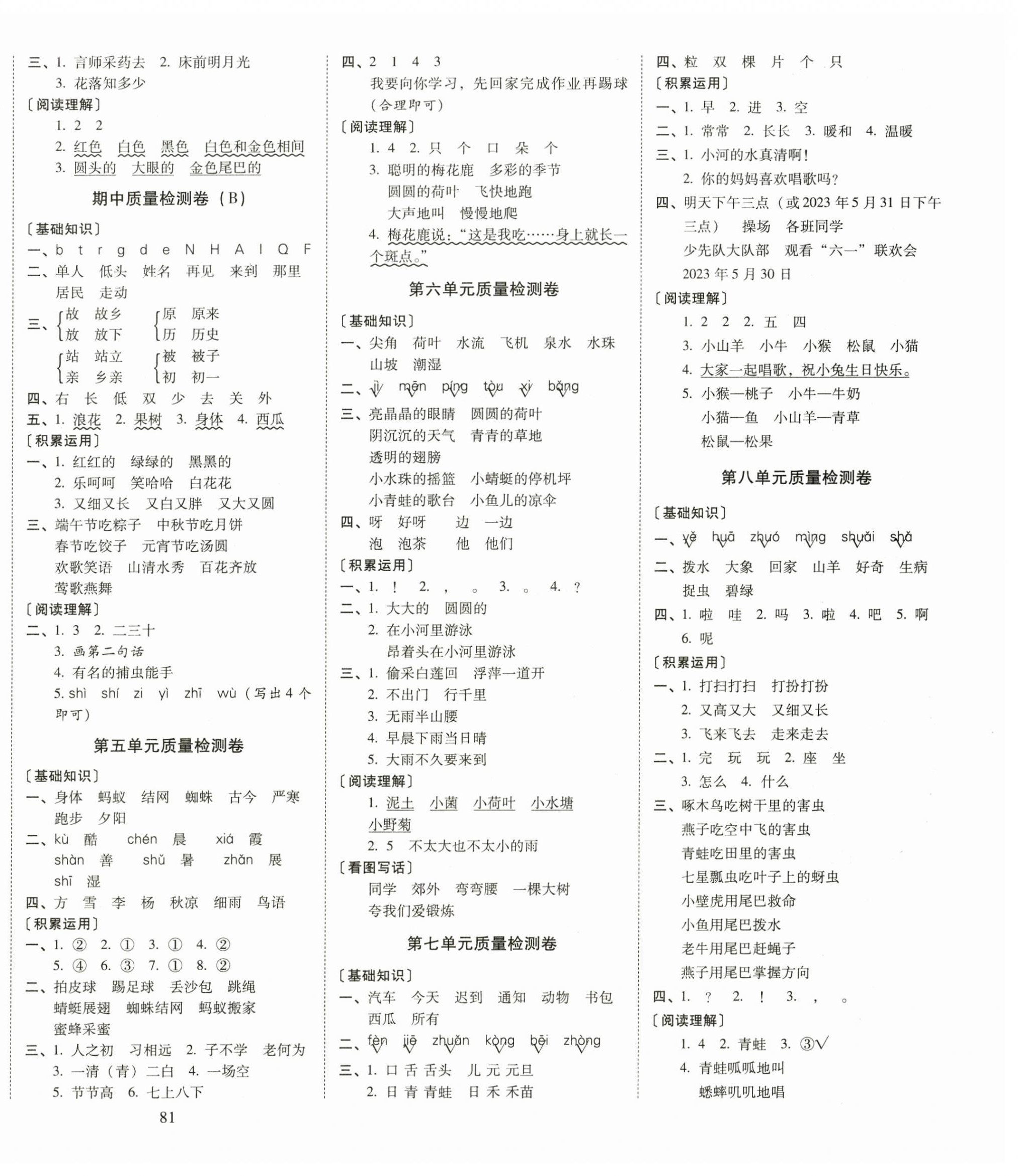 2023年云南师大附小一线名师核心试卷一年级语文下册人教版 第2页
