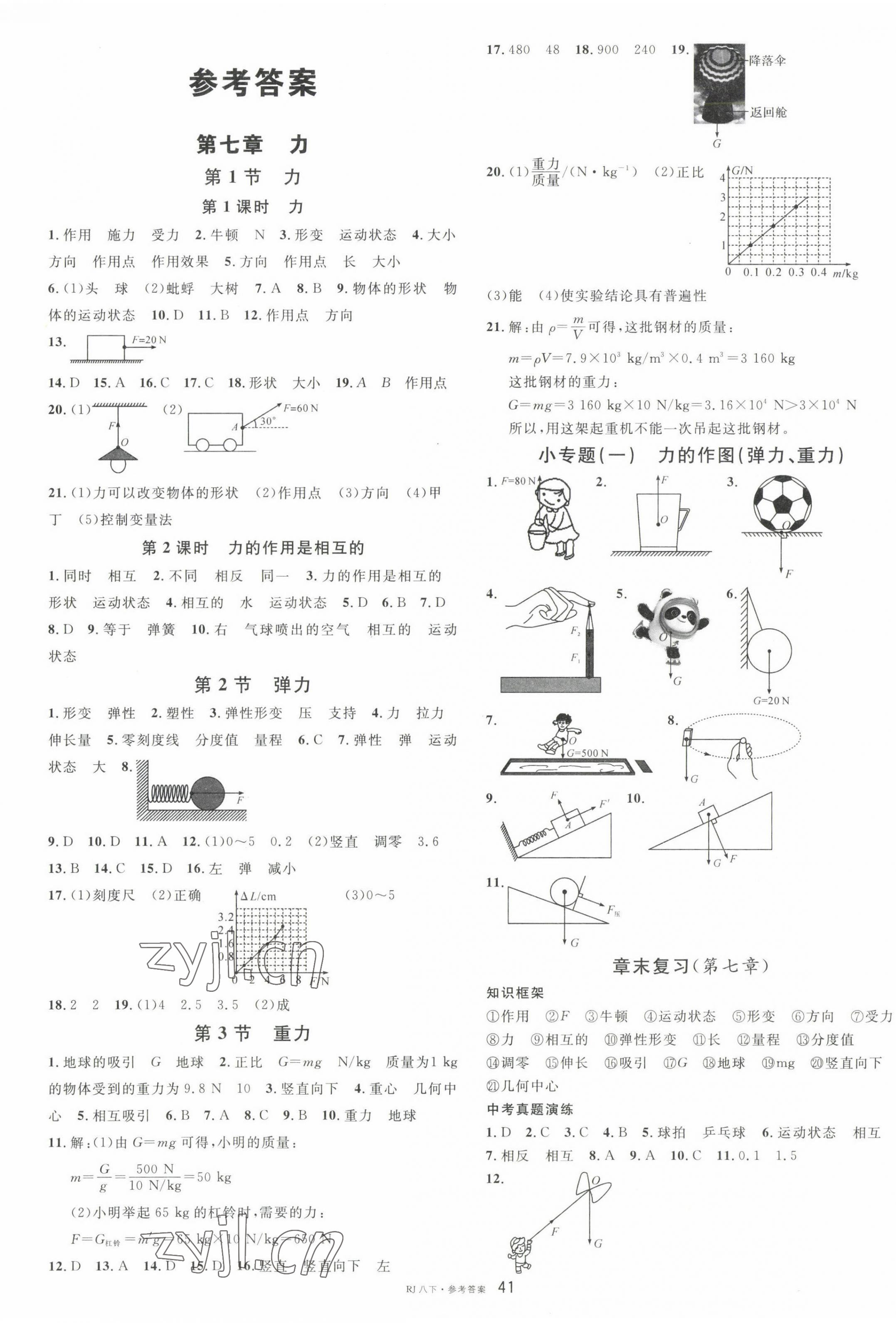 2023年名校課堂八年級物理下冊人教版包頭專版 第1頁