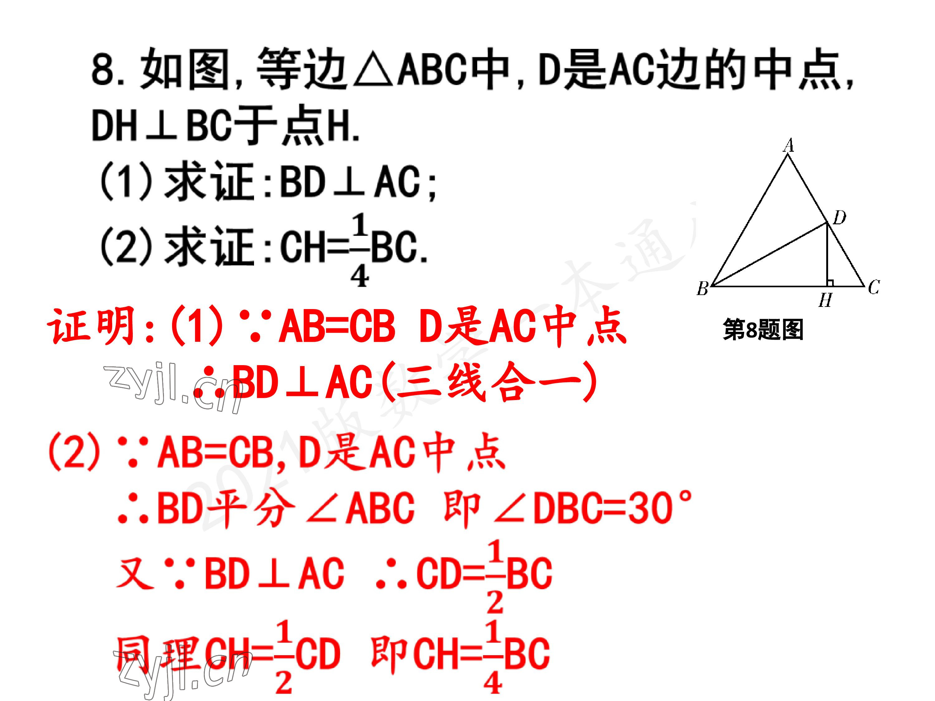 2023年一本通武汉出版社八年级数学下册北师大版 参考答案第91页