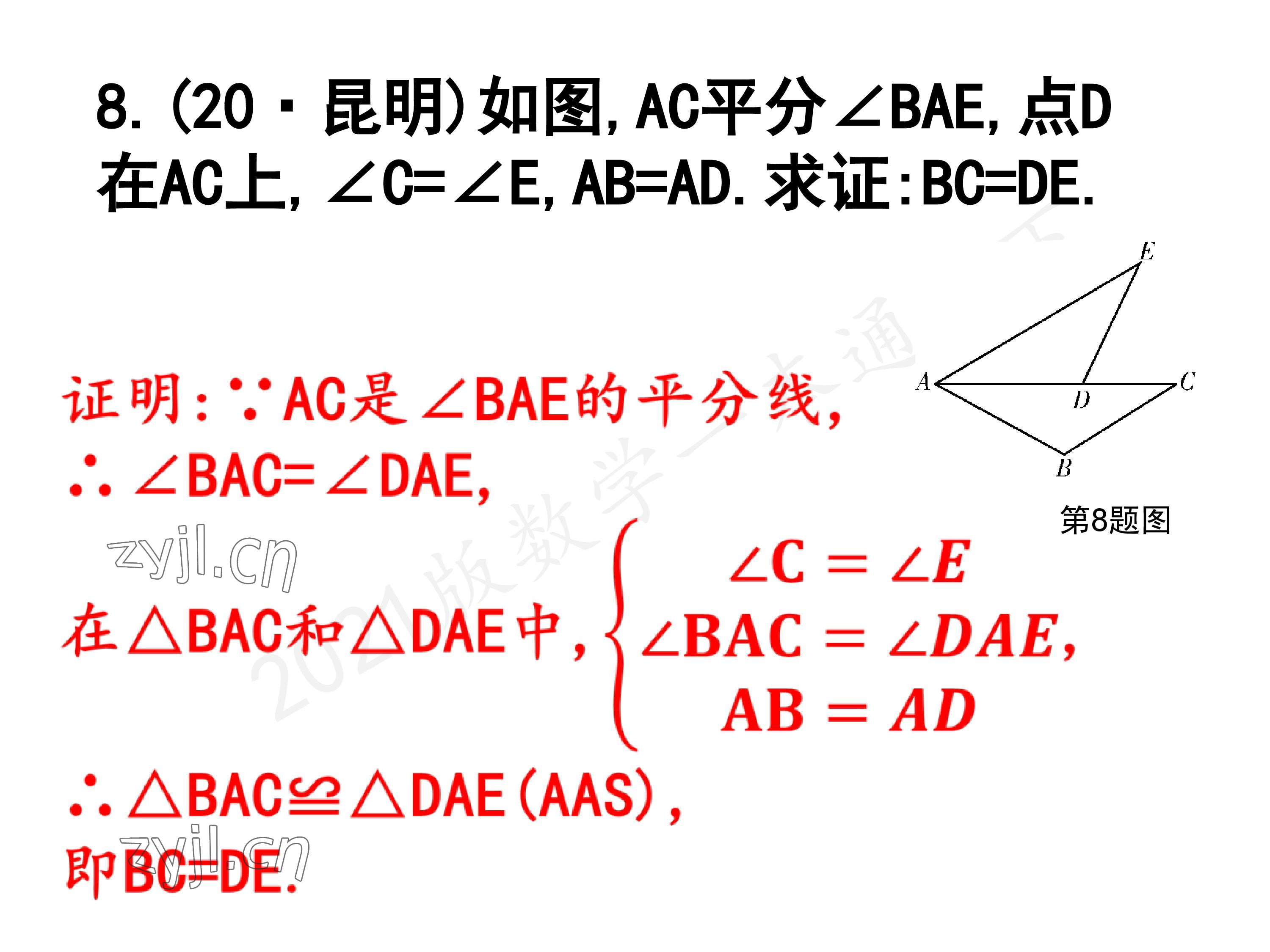 2023年一本通武汉出版社八年级数学下册北师大版 参考答案第17页