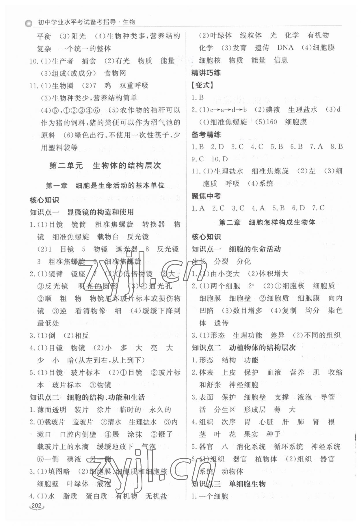 2023年初中学业水平考试备考指导生物临沂专版 第2页