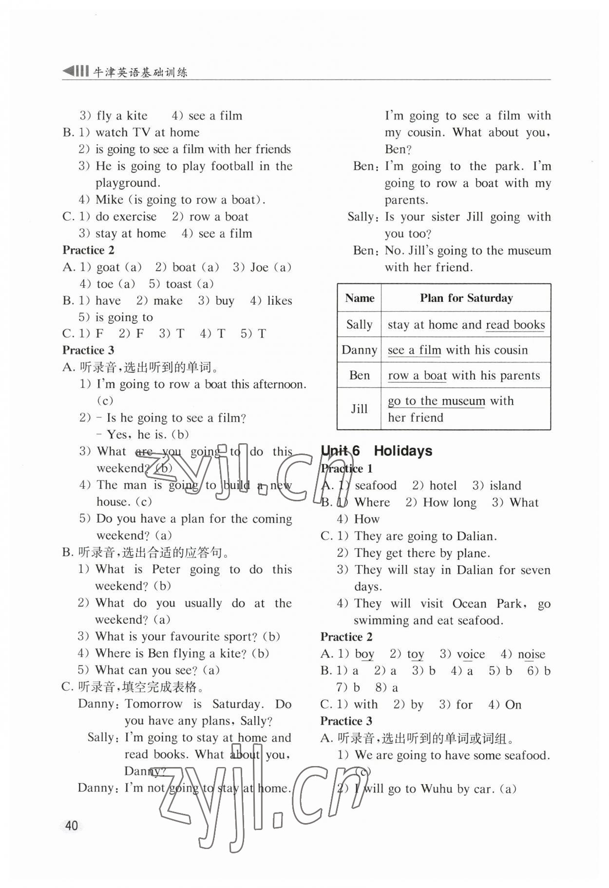 2023年牛津英語基礎(chǔ)訓(xùn)練五年級(jí)下冊(cè)滬教版 參考答案第4頁