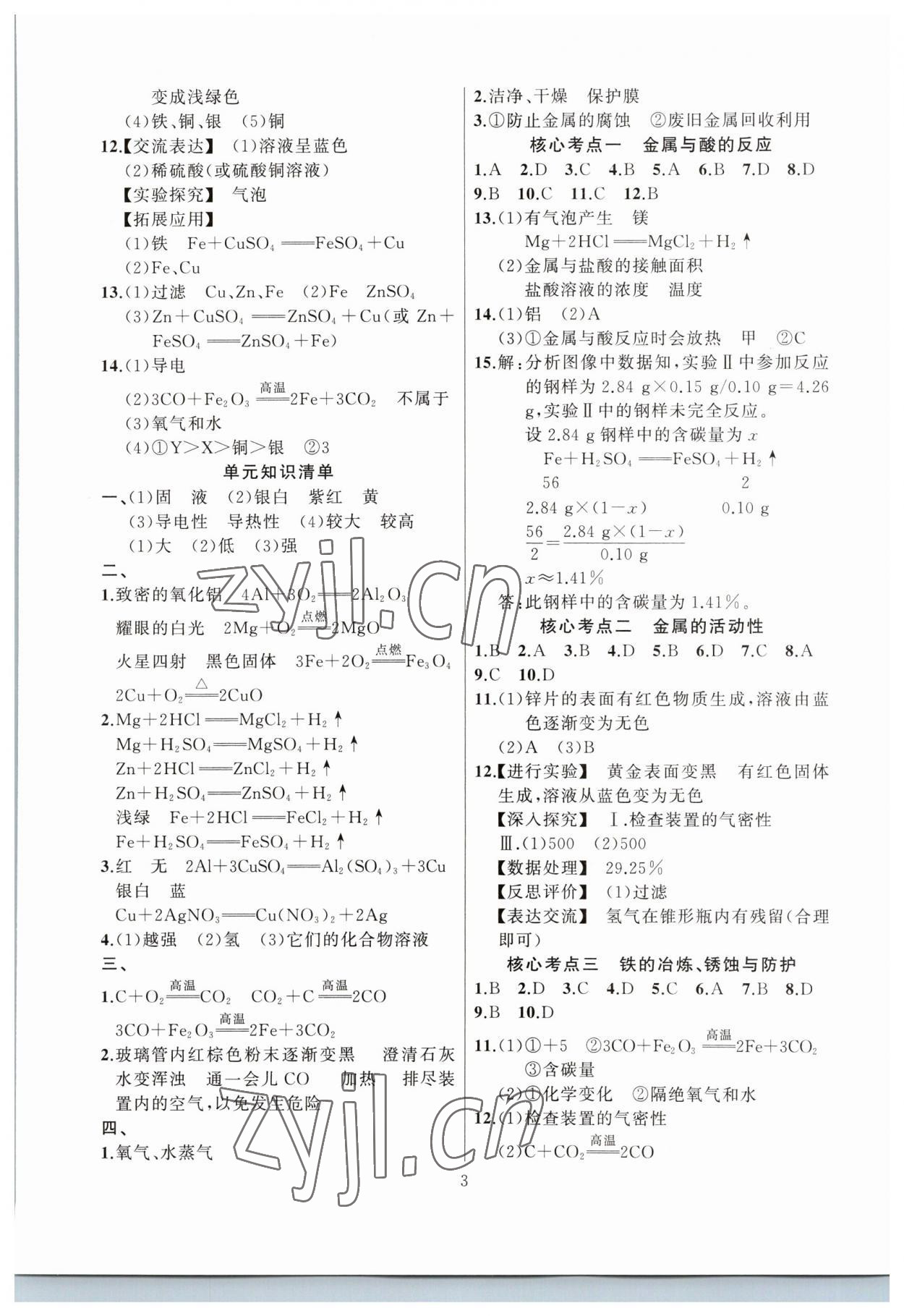 2023年高手點題九年級化學下冊人教版 第3頁