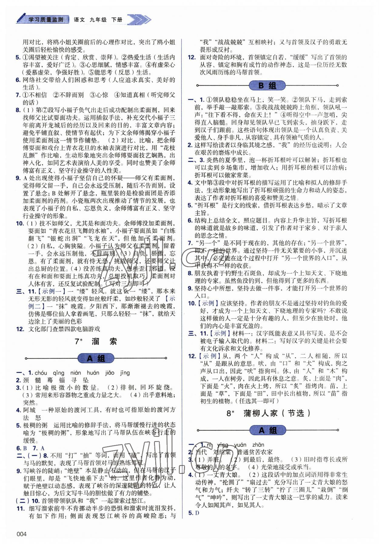 2023年學(xué)習(xí)質(zhì)量監(jiān)測(cè)九年級(jí)語(yǔ)文下冊(cè)人教版 第4頁(yè)