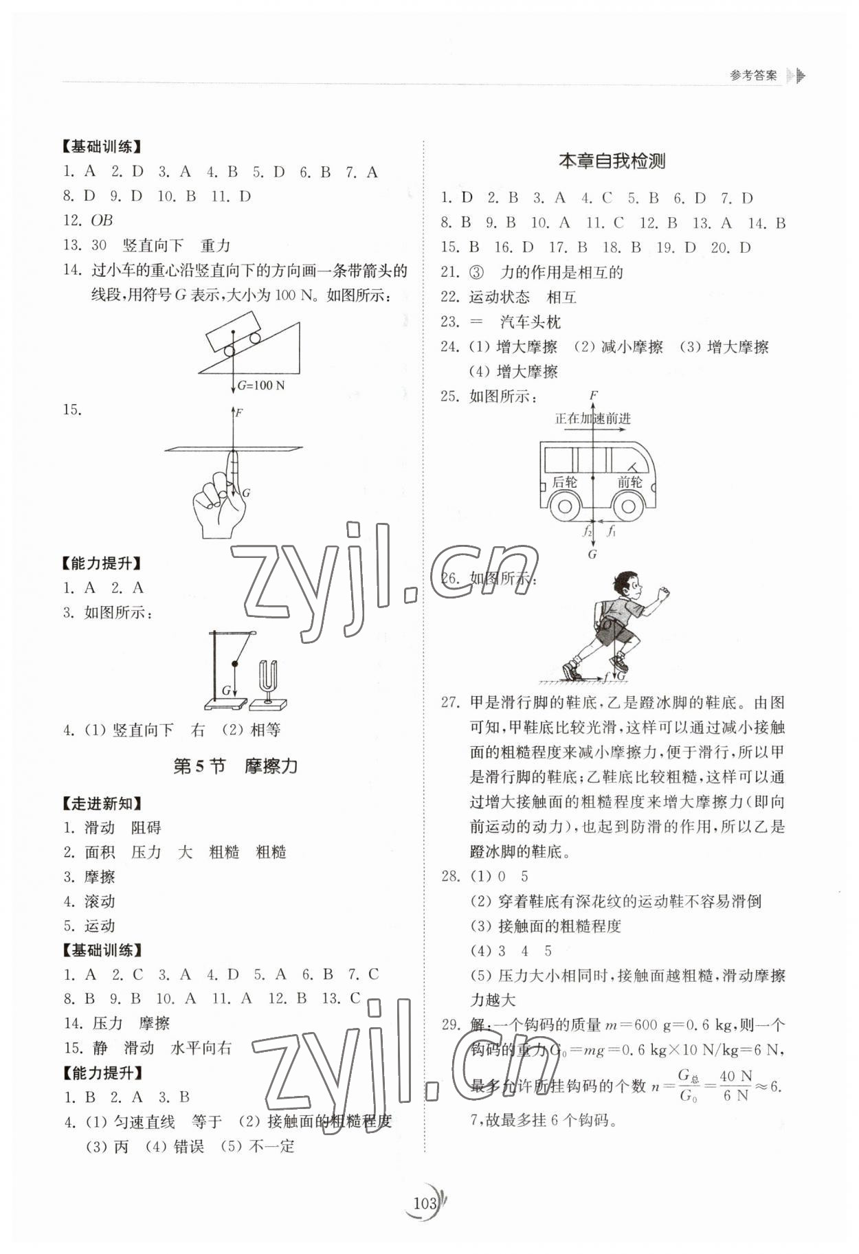 2023年同步練習(xí)冊(cè)山東科學(xué)技術(shù)出版社八年級(jí)物理下冊(cè)教科版 參考答案第2頁(yè)