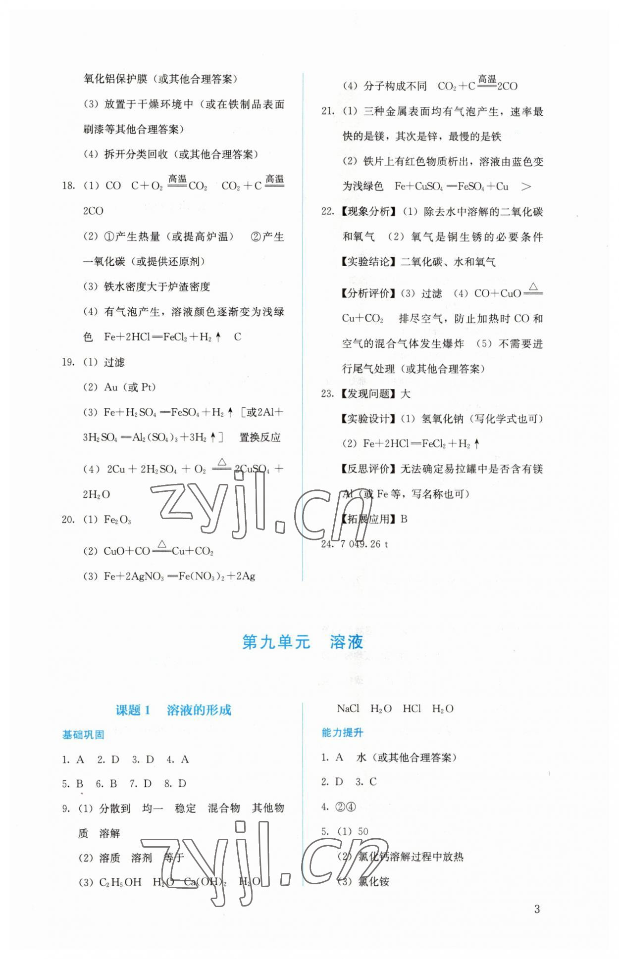 2023年人教金學(xué)典同步解析與測(cè)評(píng)九年級(jí)化學(xué)下冊(cè)人教版 第3頁