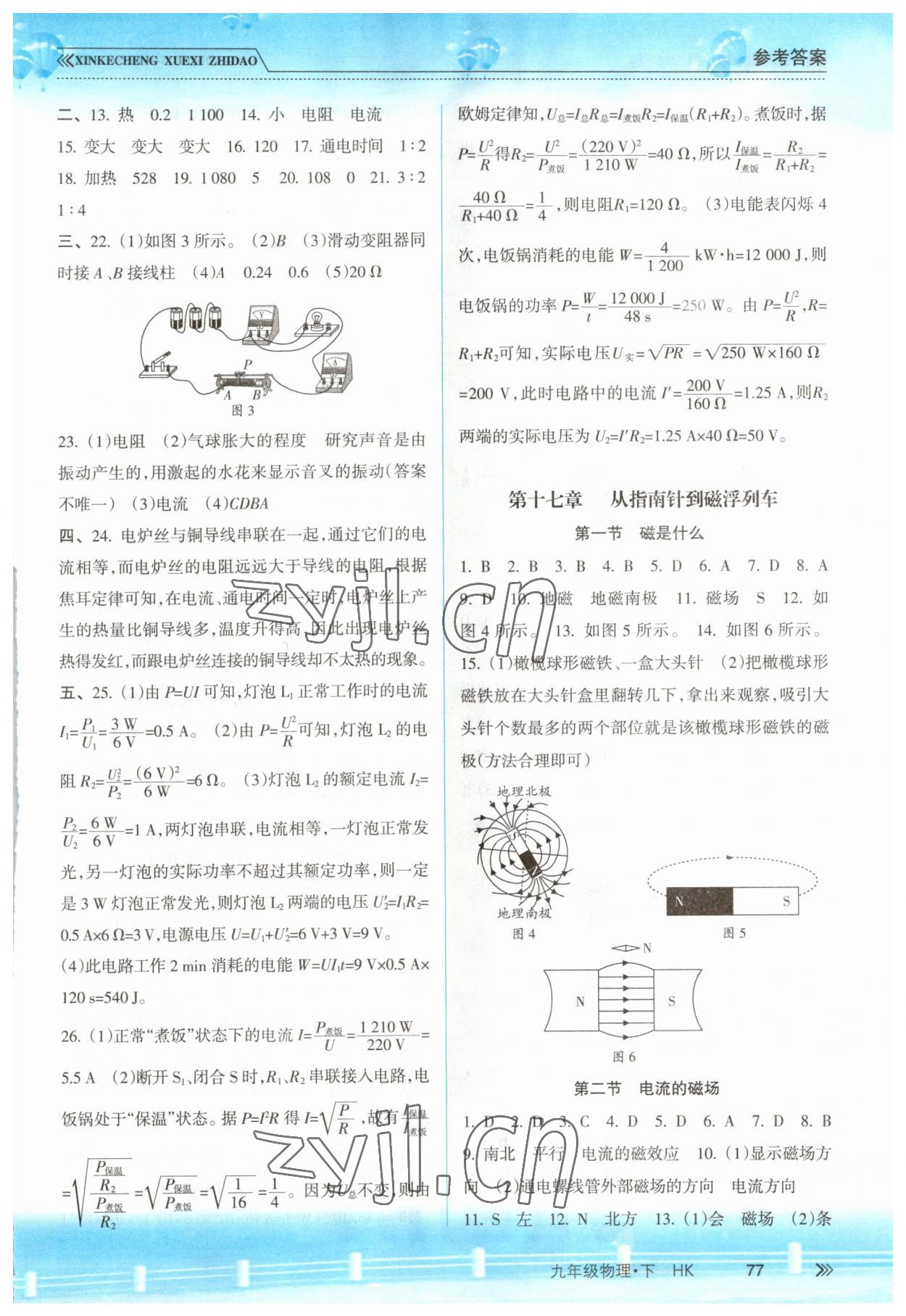 2023年新課程學習指導南方出版社九年級物理下冊滬科版 參考答案第2頁