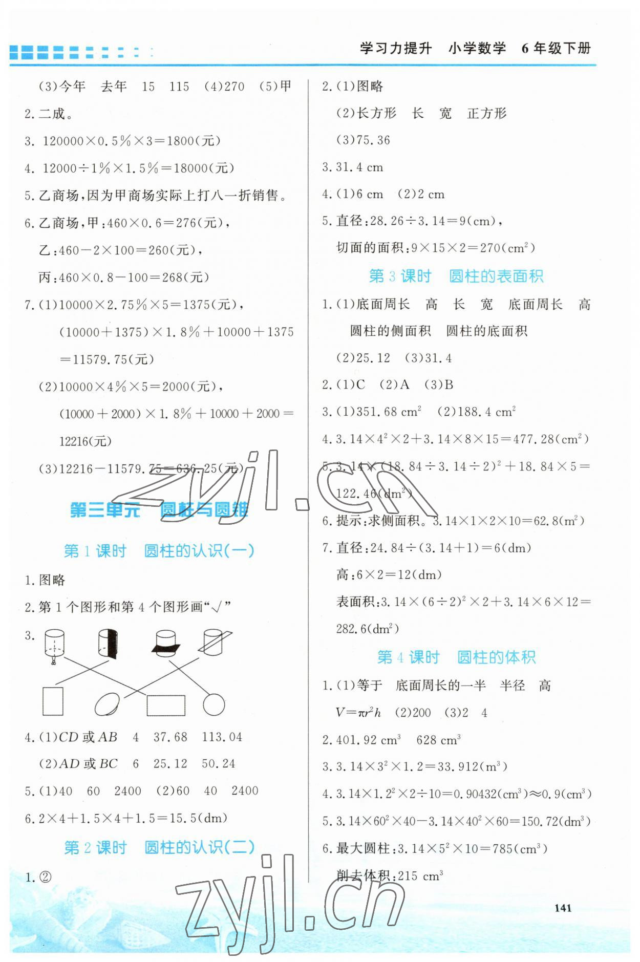 2023年學(xué)習(xí)力提升六年級數(shù)學(xué)下冊人教版 第3頁