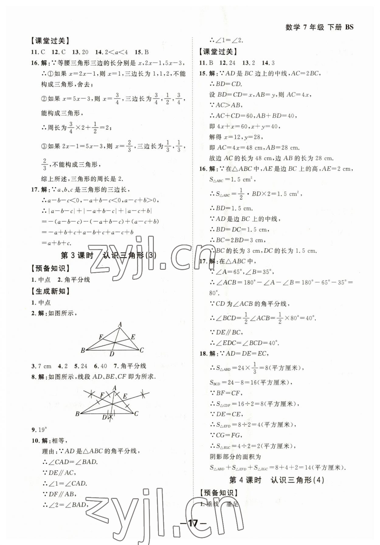 2023年全程突破七年級數(shù)學(xué)下冊北師大版 第17頁