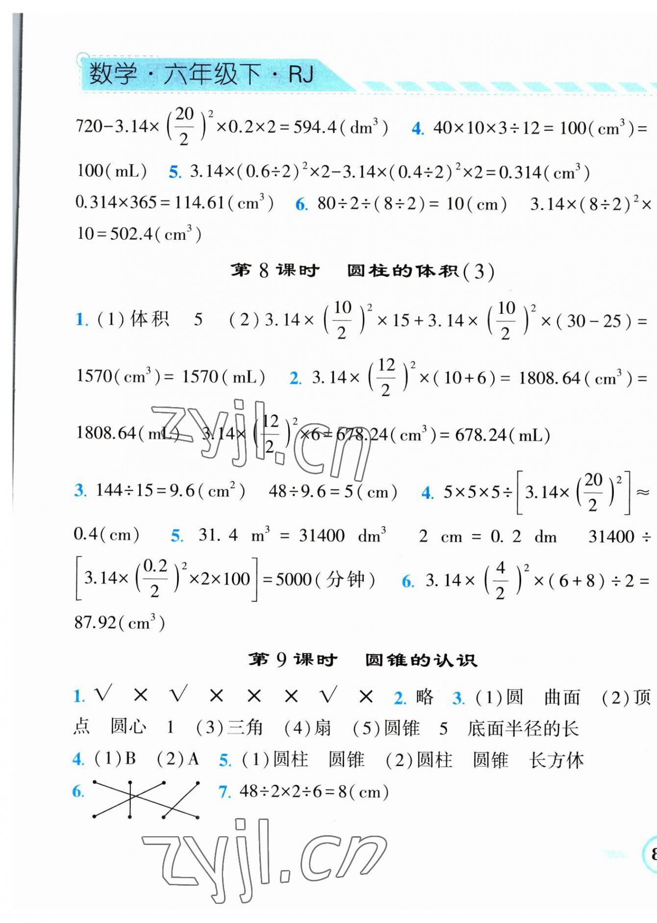 2023年經(jīng)綸學典課時作業(yè)六年級數(shù)學下冊人教版 第9頁