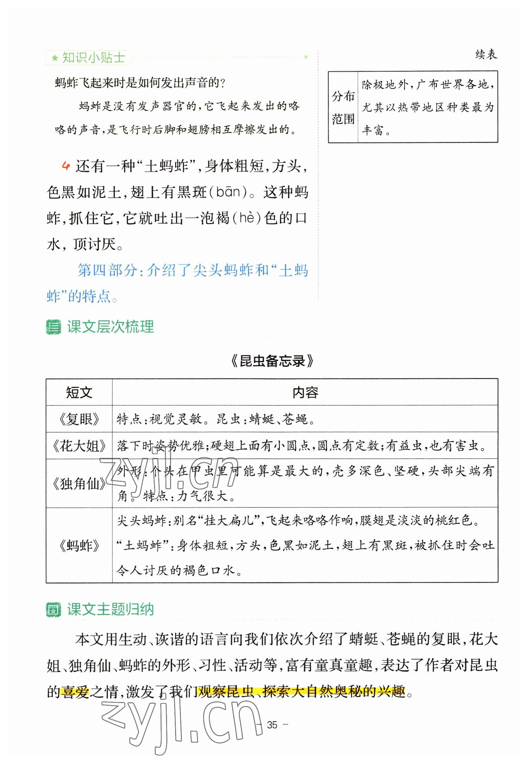 2023年教材課本三年級語文下冊人教版 參考答案第35頁