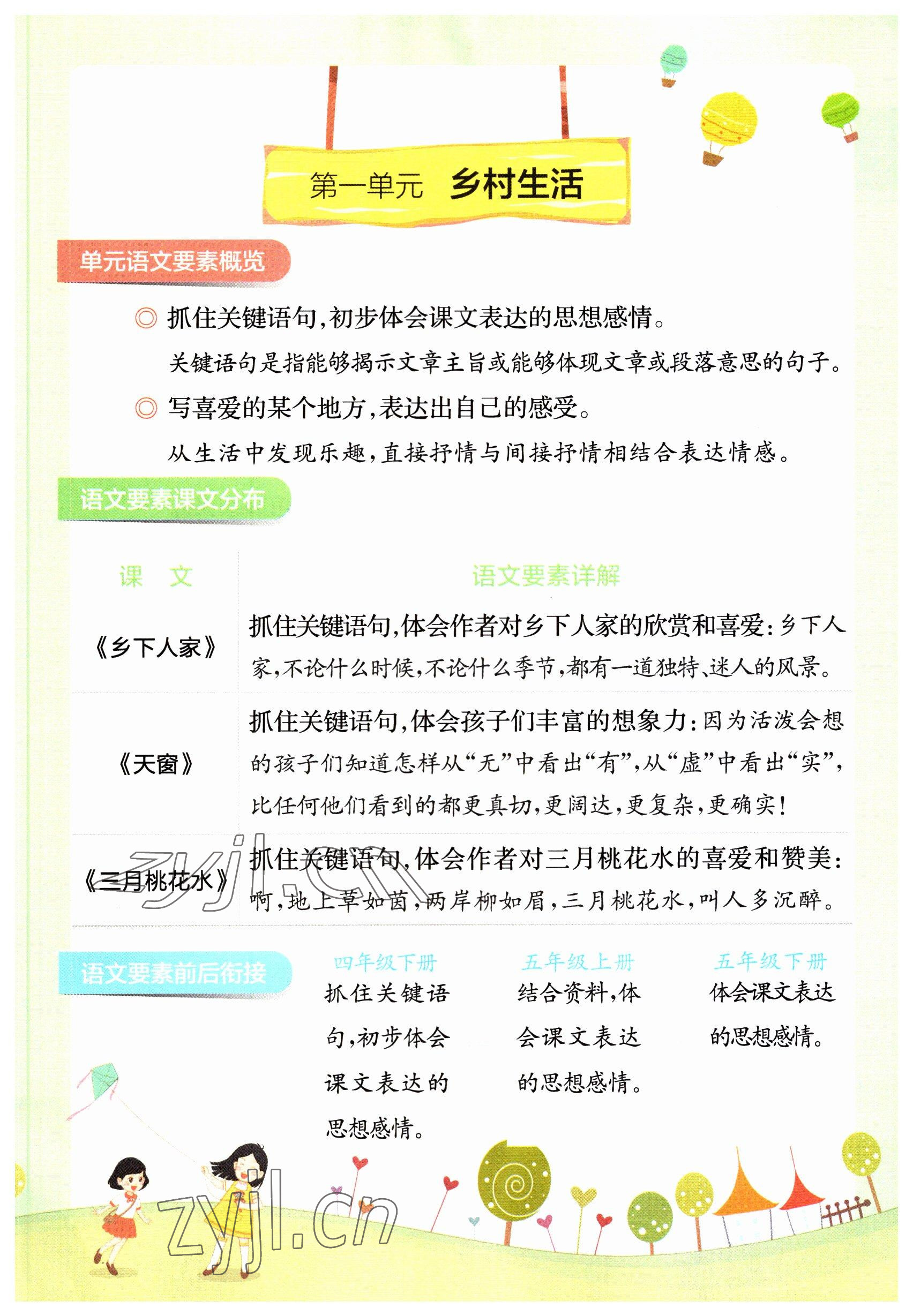 2023年教材课本四年级语文下册人教版 参考答案第1页