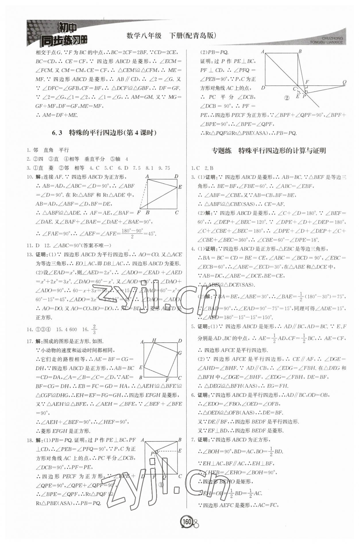 2023年同步练习册八年级数学下册青岛版北京教育出版社 第4页