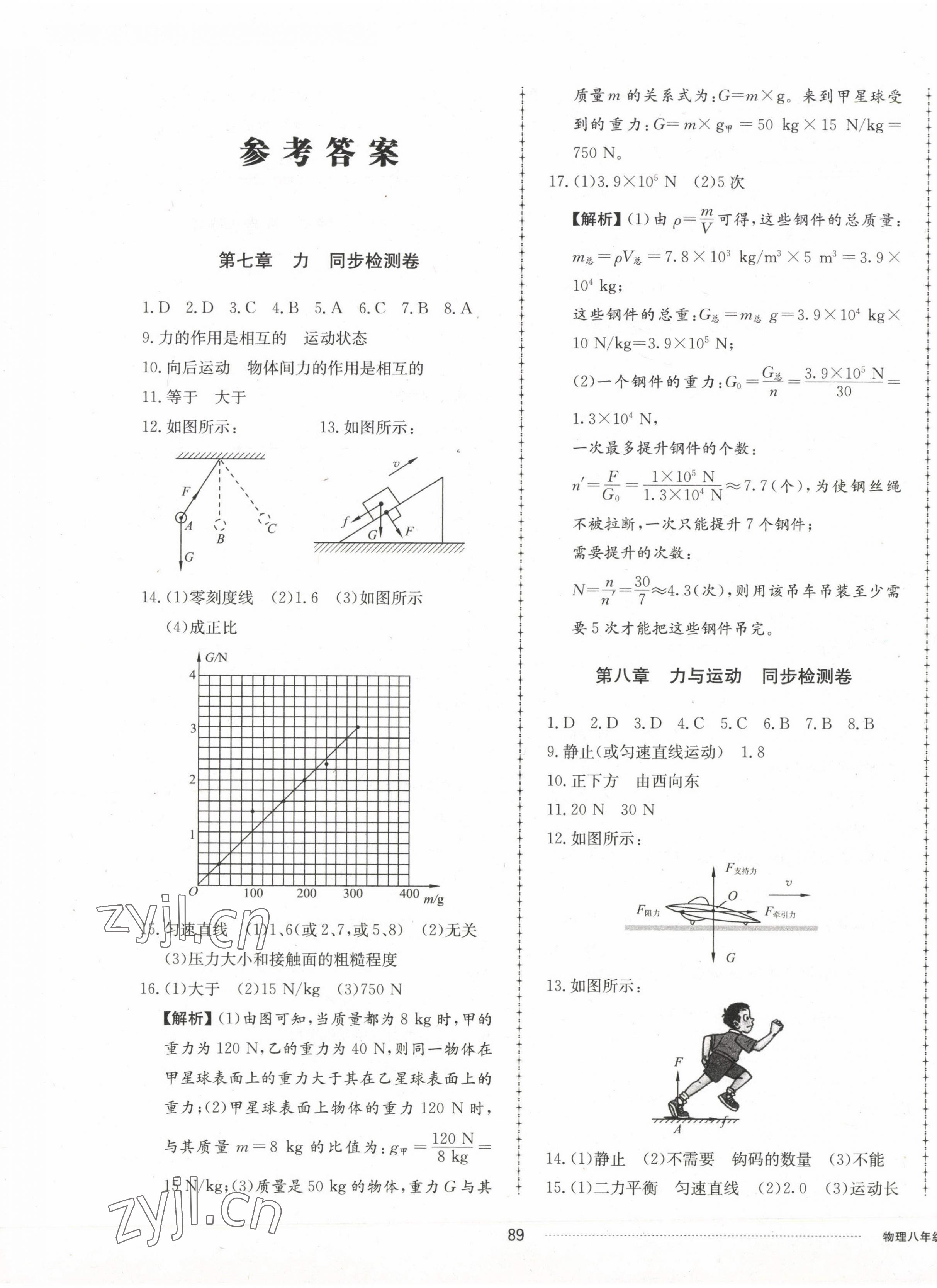 2023年同步練習冊配套單元檢測卷八年級物理下冊教科版 第1頁