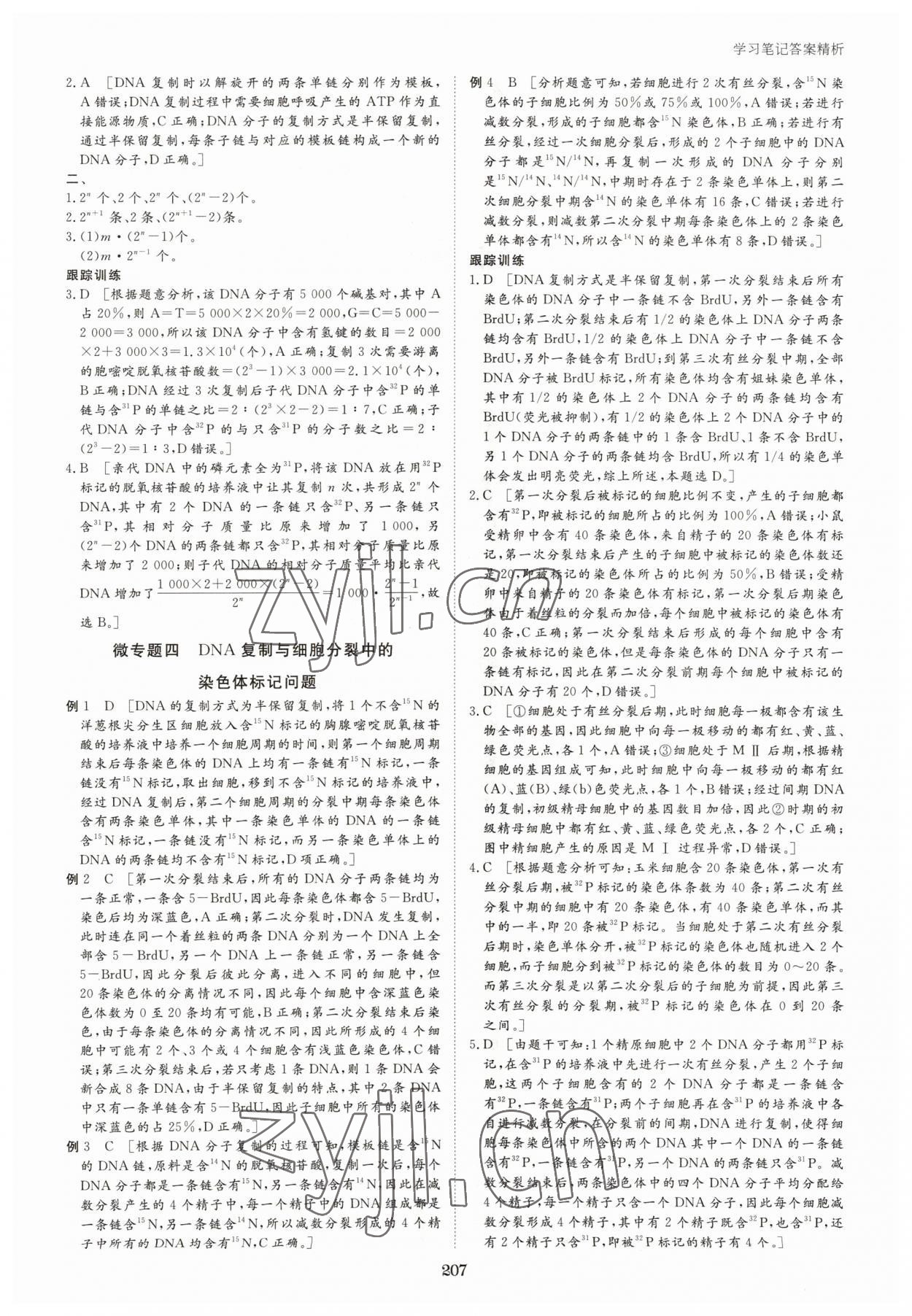 2023年步步高學(xué)習(xí)筆記高中生物必修2浙科版 參考答案第10頁