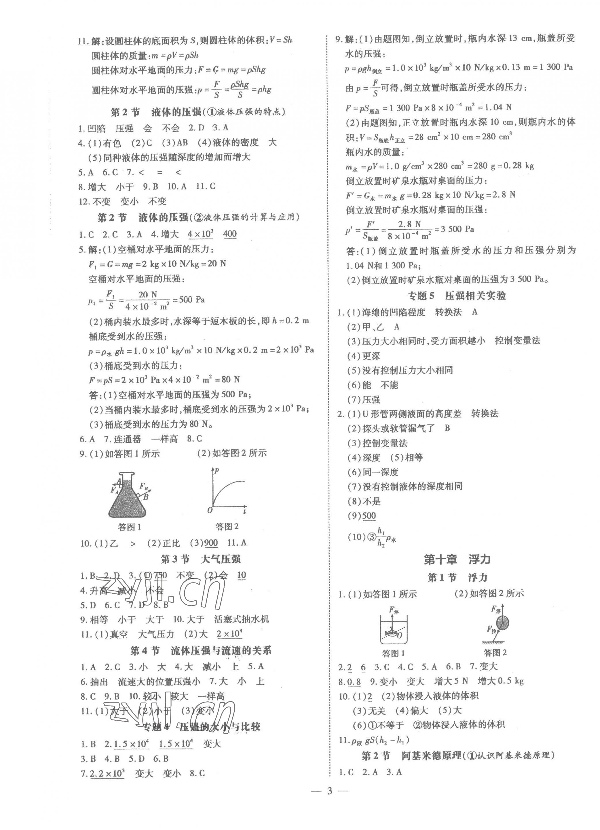 2023年領(lǐng)跑作業(yè)本八年級(jí)物理下冊(cè)人教版廣東專版 第3頁(yè)