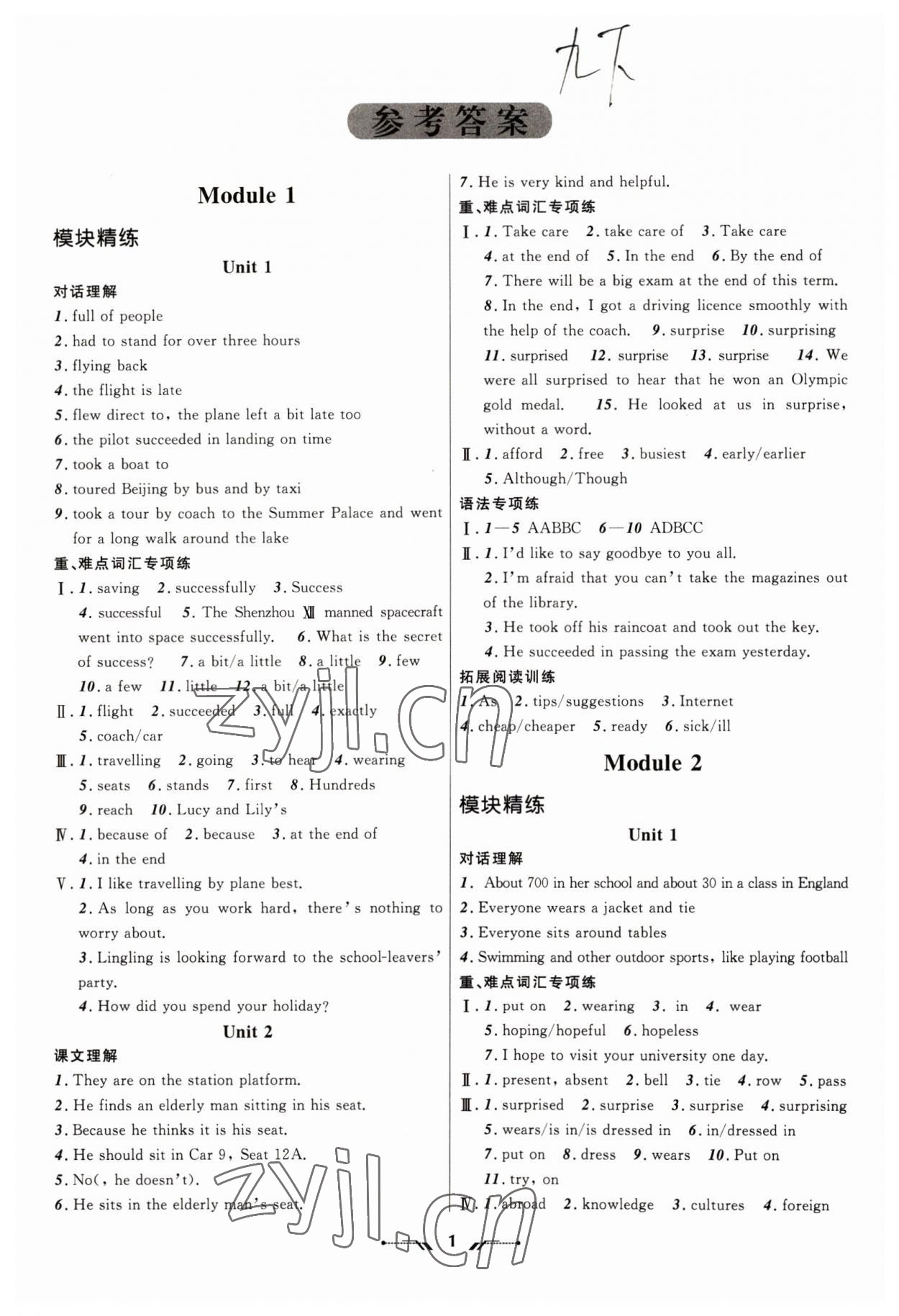 2023年新课程新教材导航学英语九年级下册外研版 第1页